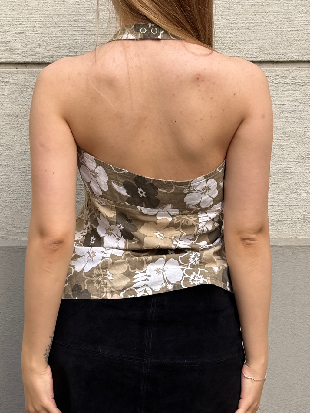 Vintage Y2K 100% Cotton Halter Top S/Petite
