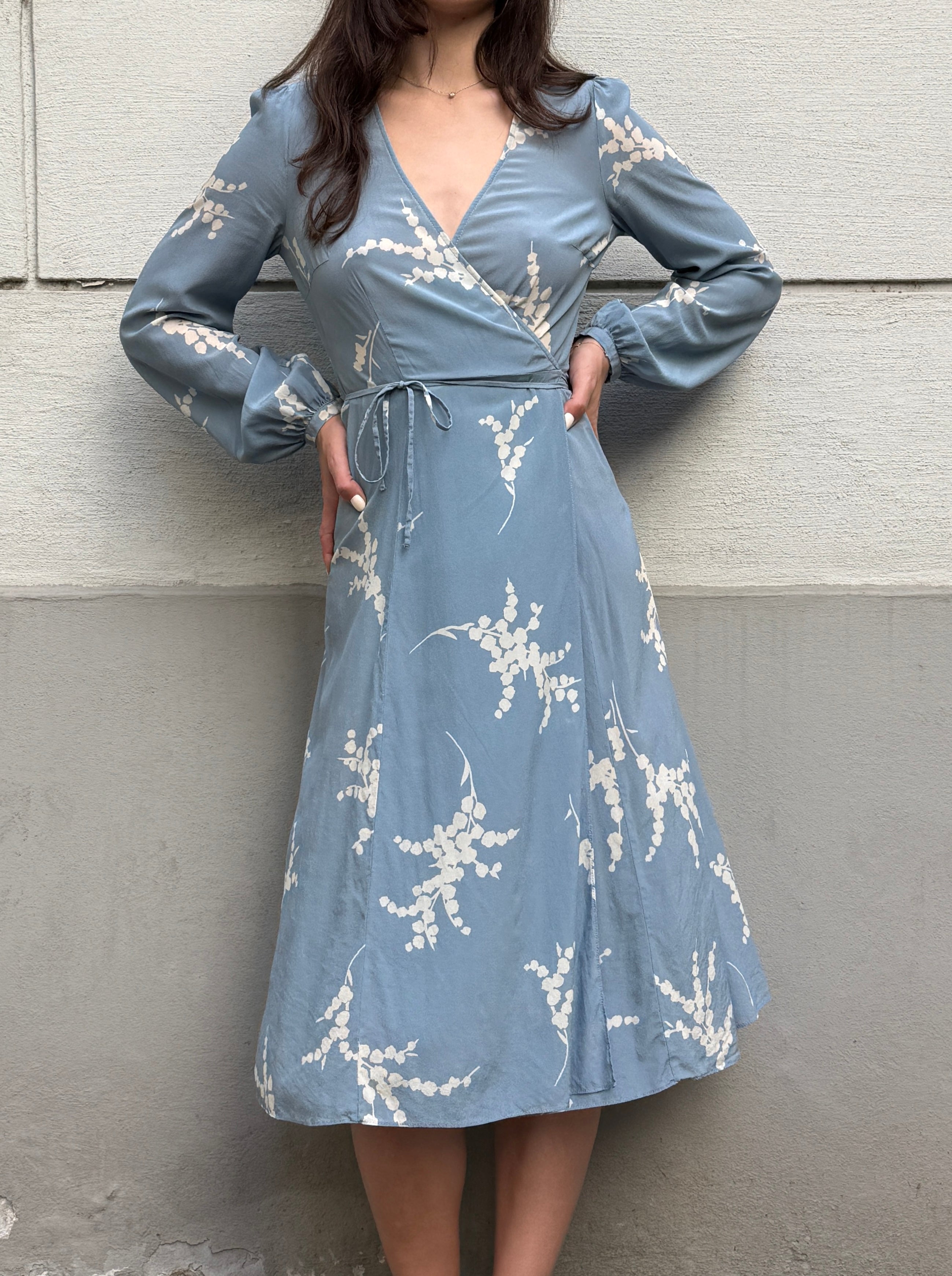Realisation Par 100% Silk Wrap Dress M