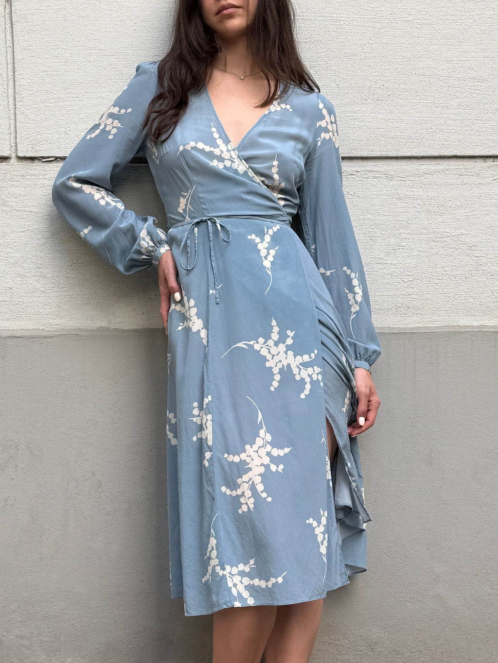 Realisation Par 100% Silk Wrap Dress M