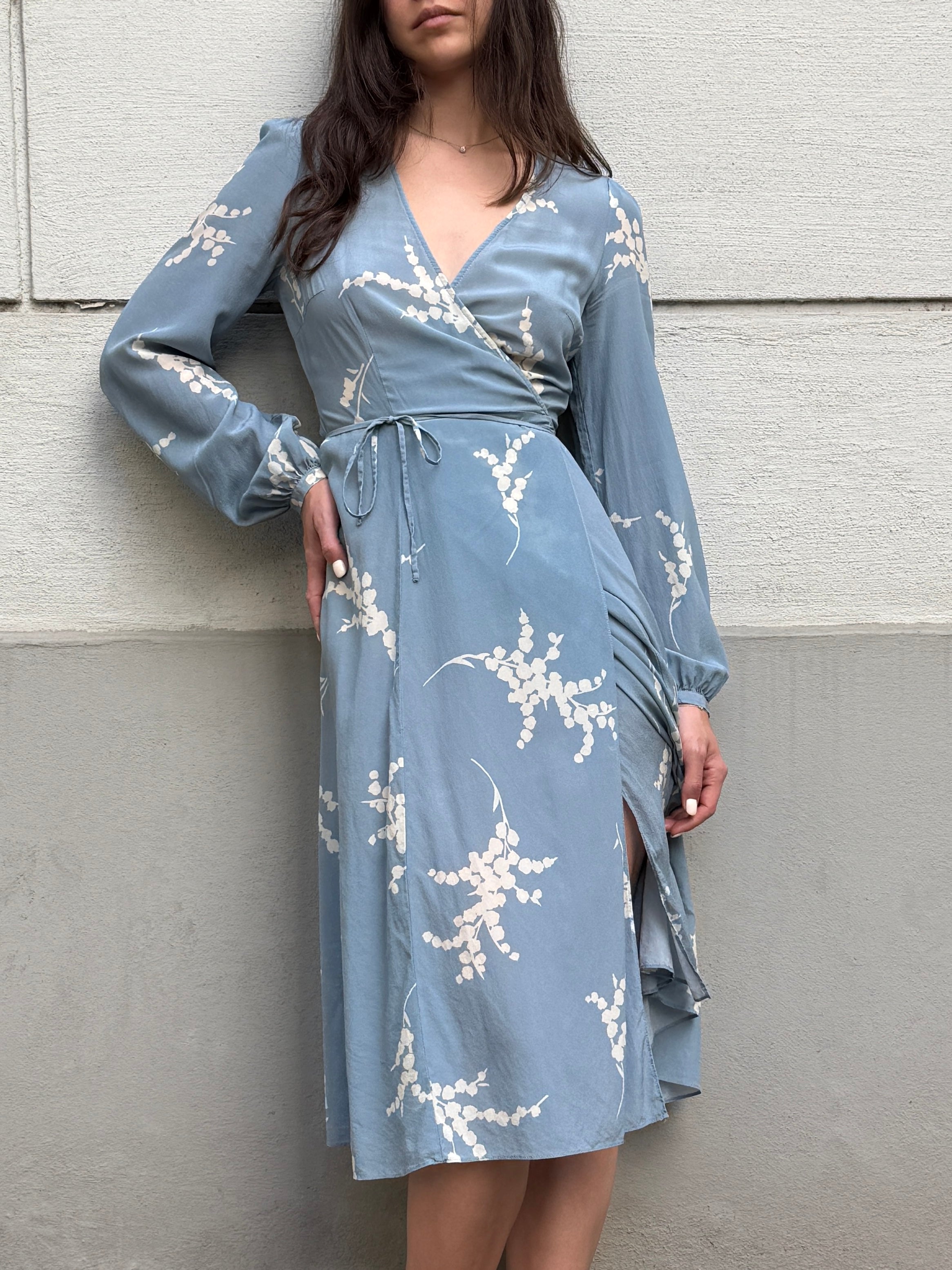 Realisation Par 100% Silk Wrap Dress M