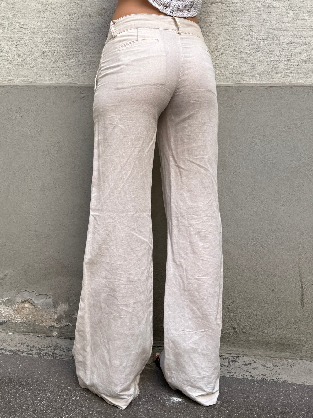 Vintage Y2K 100% Linen Low/Mid Waist Trousers XS/S