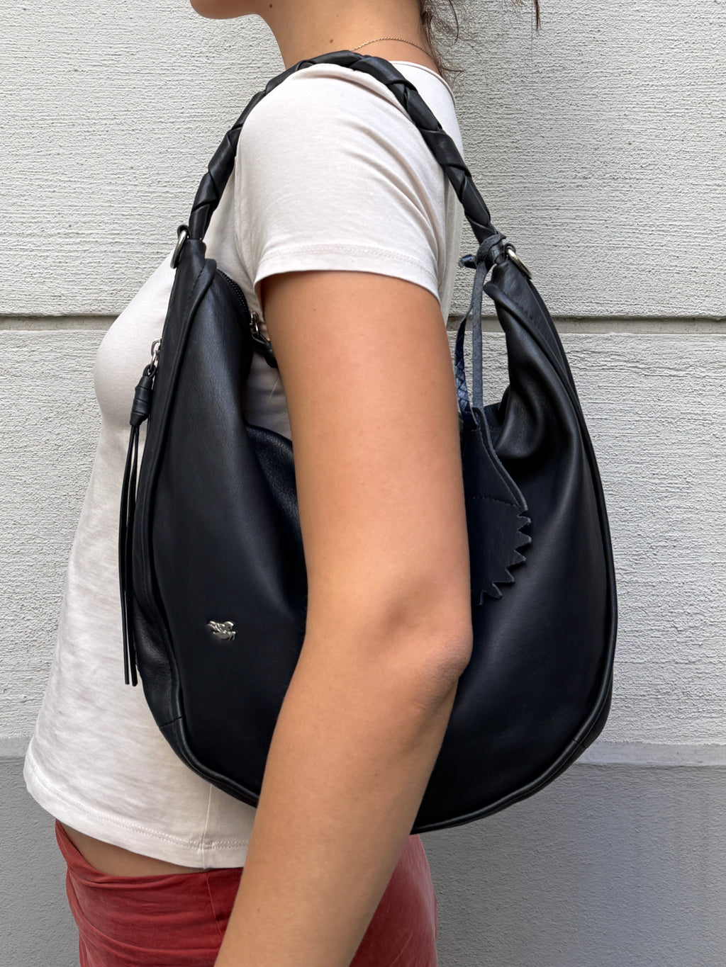 100% Genuine Leather Navy Blue Bag
