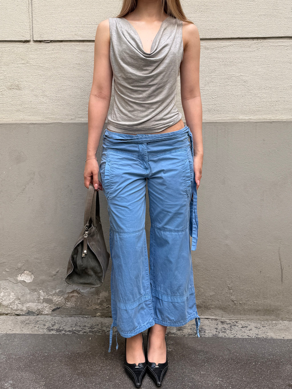 Vintage Y2K 100% Cotton Blue Capri Pants XS