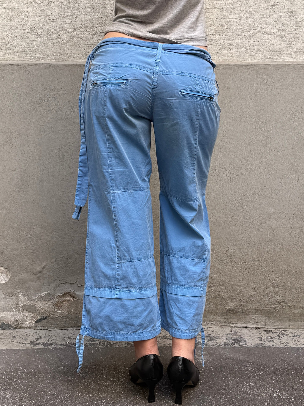 Vintage Y2K 100% Cotton Blue Capri Pants XS