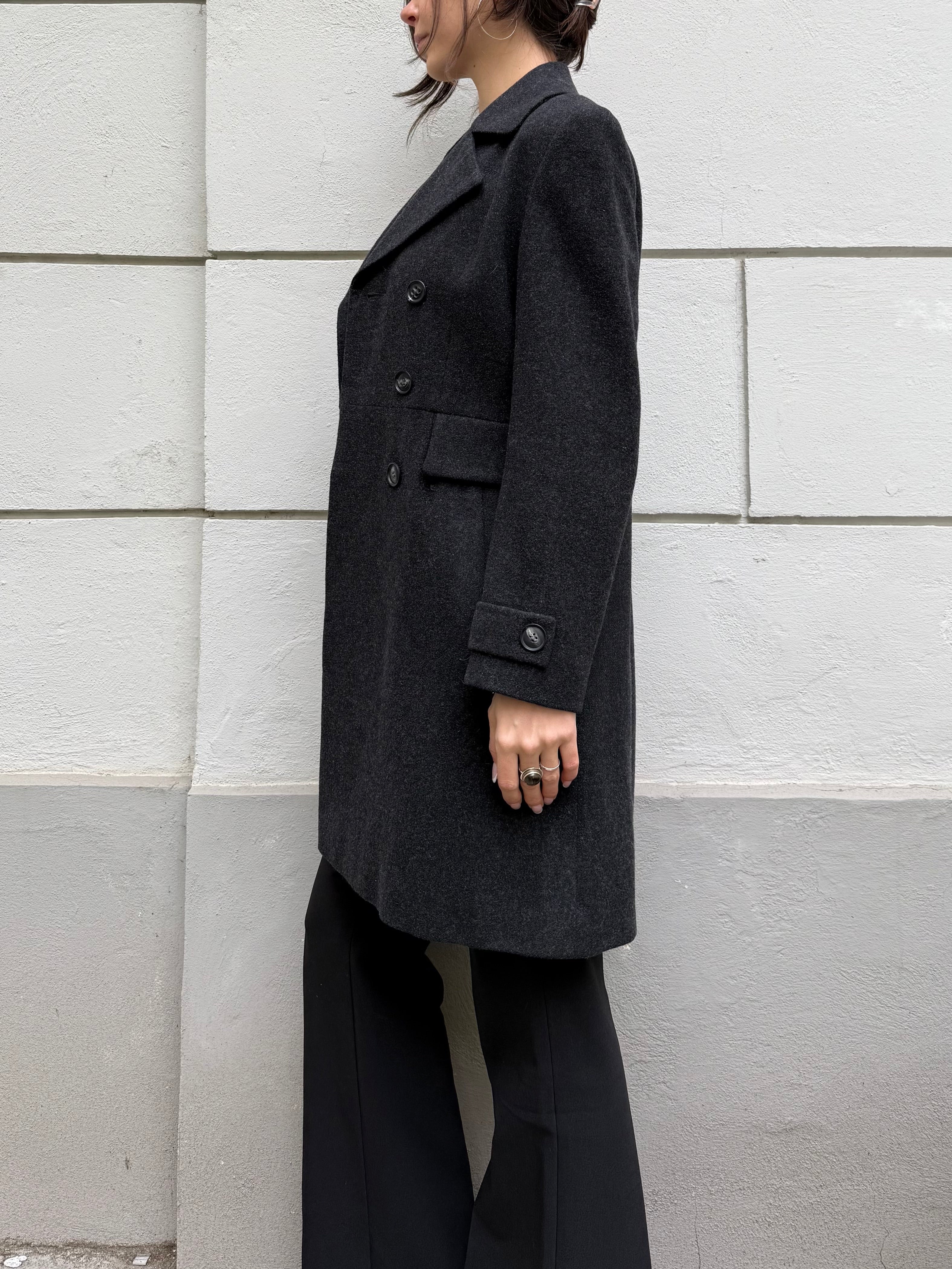 Vintage 100% Wool Dark Gray Coat Jacket S/M