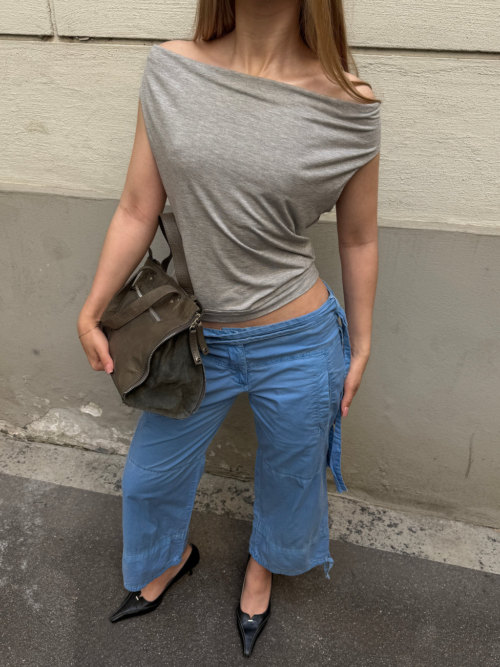 Vintage Y2K 100% Cotton Blue Capri Pants XS