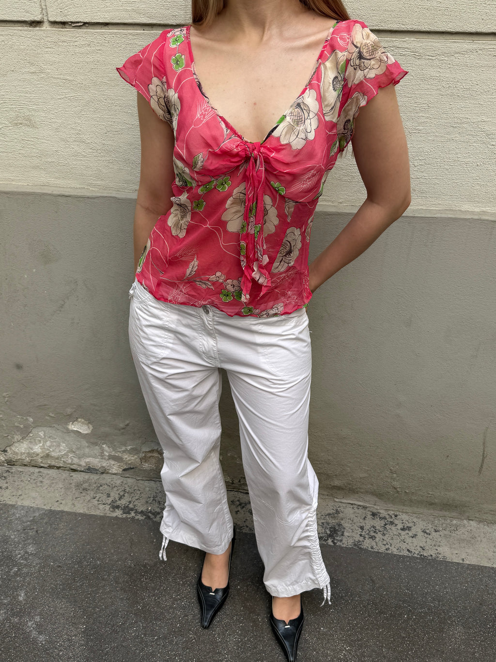 Vintage Y2K 100% Silk Pink Blouse S
