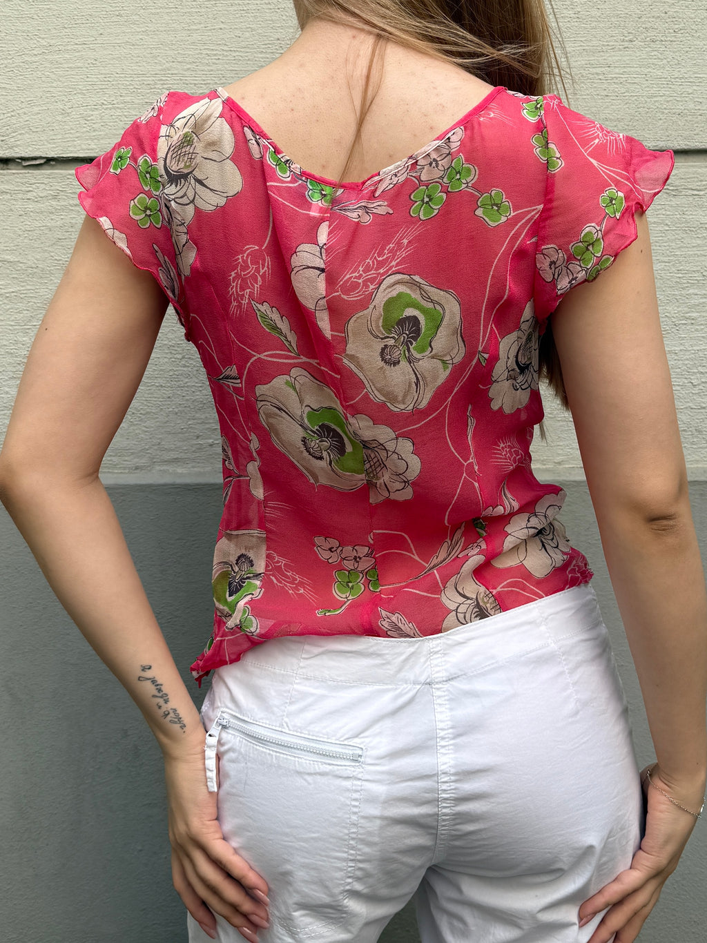 Vintage Y2K 100% Silk Pink Blouse S