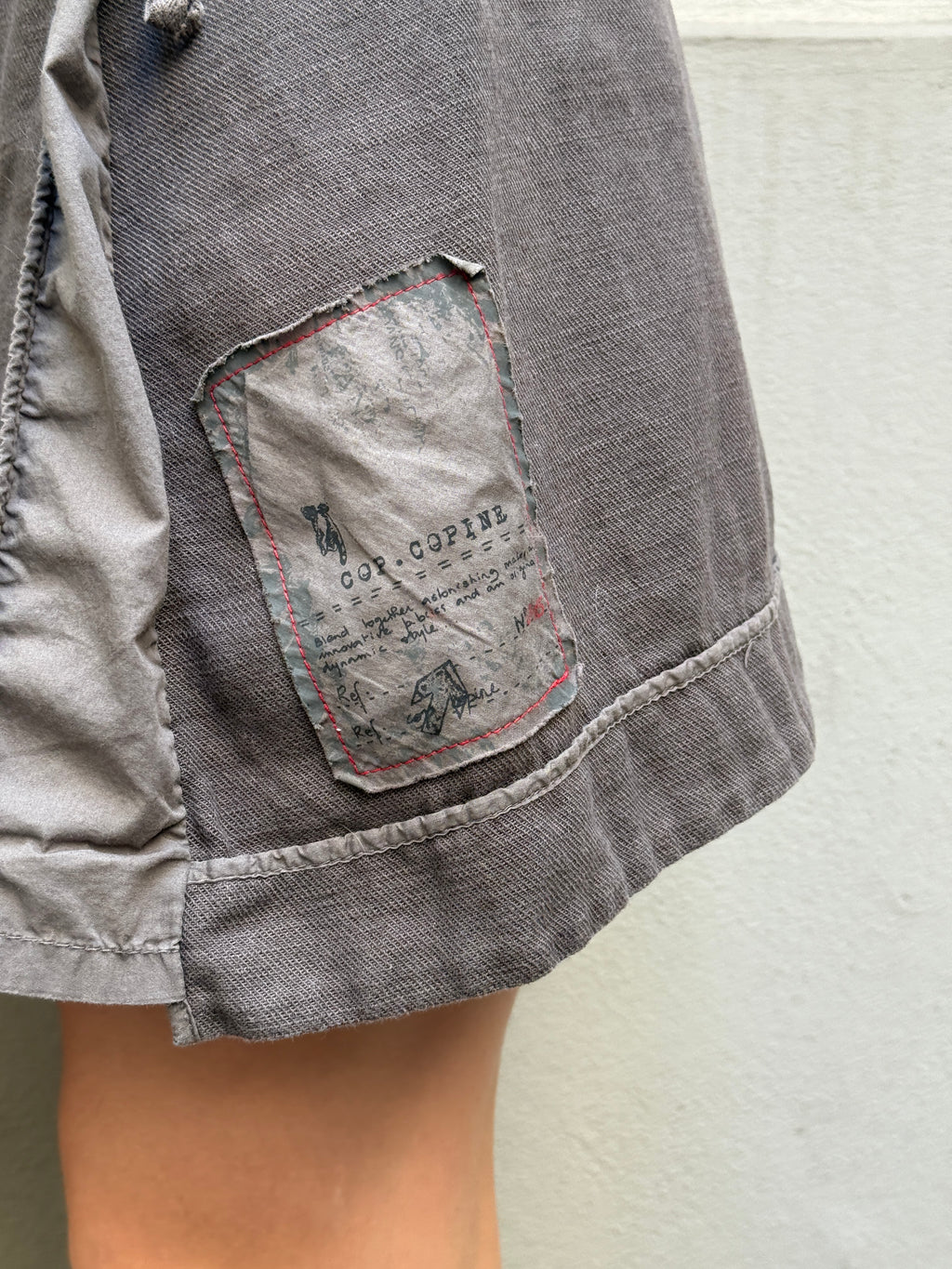 Vintage Y2K Cop Copine Cotton/Linen Gray Skirt M