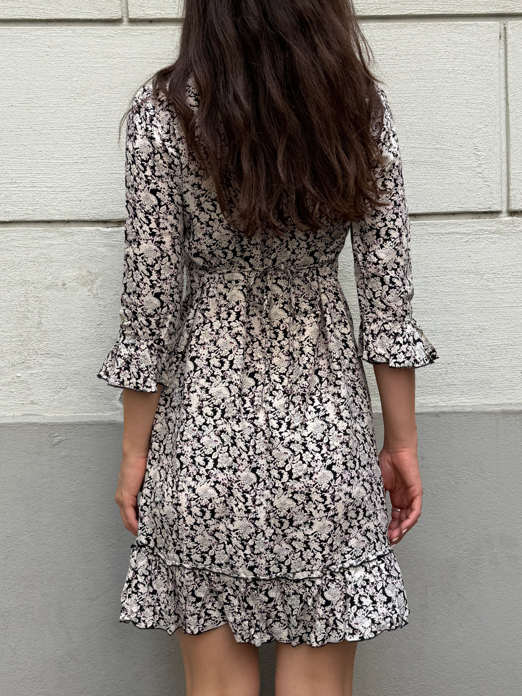 Vintage 100% Cotton Floral Midi Dress S