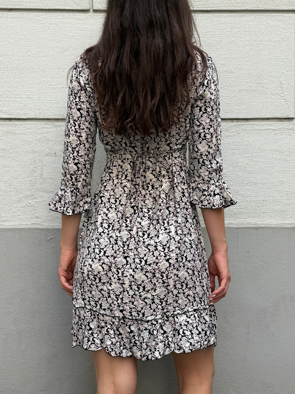 Vintage 100% Cotton Floral Midi Dress S