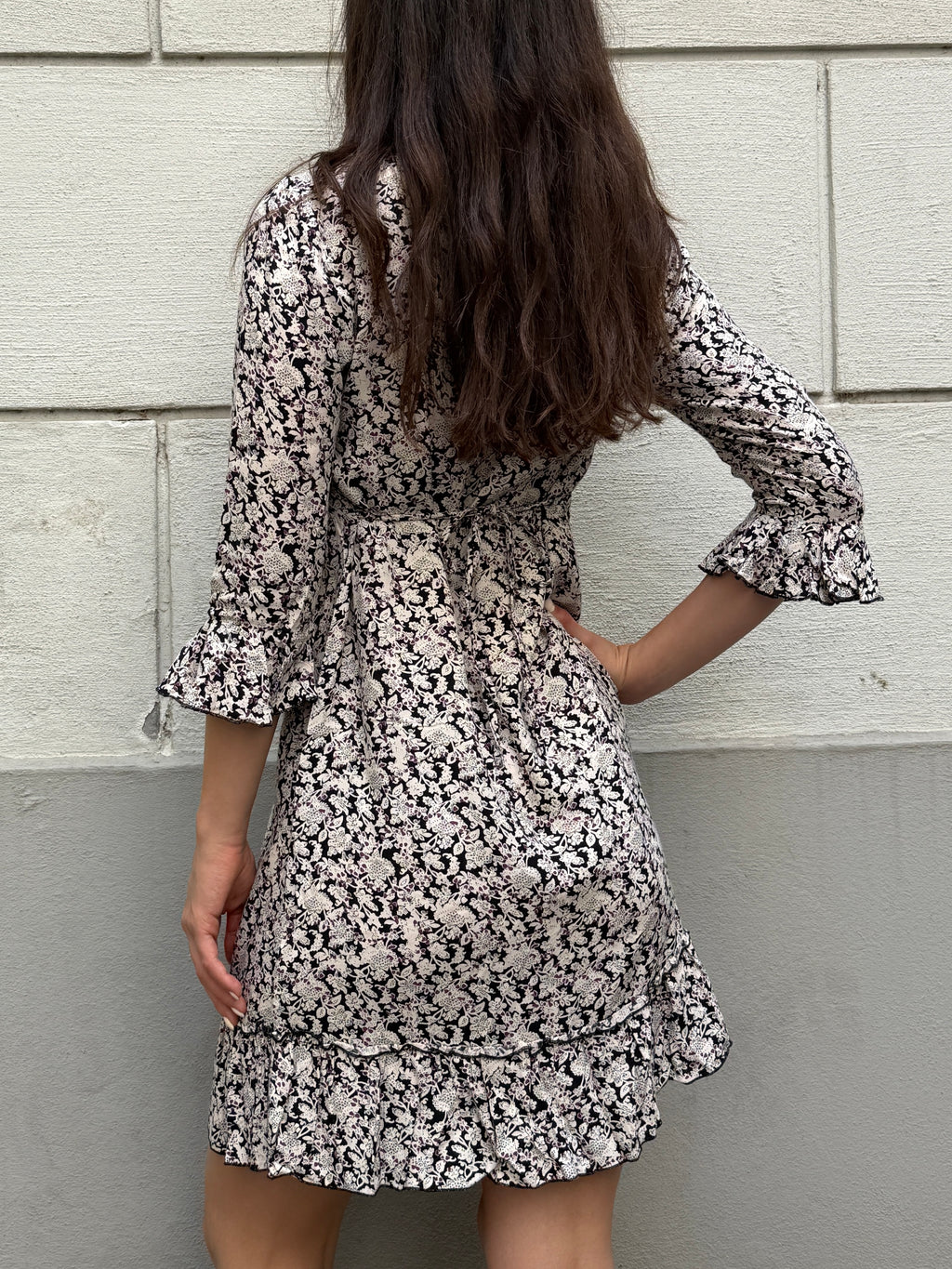 Vintage 100% Cotton Floral Midi Dress S