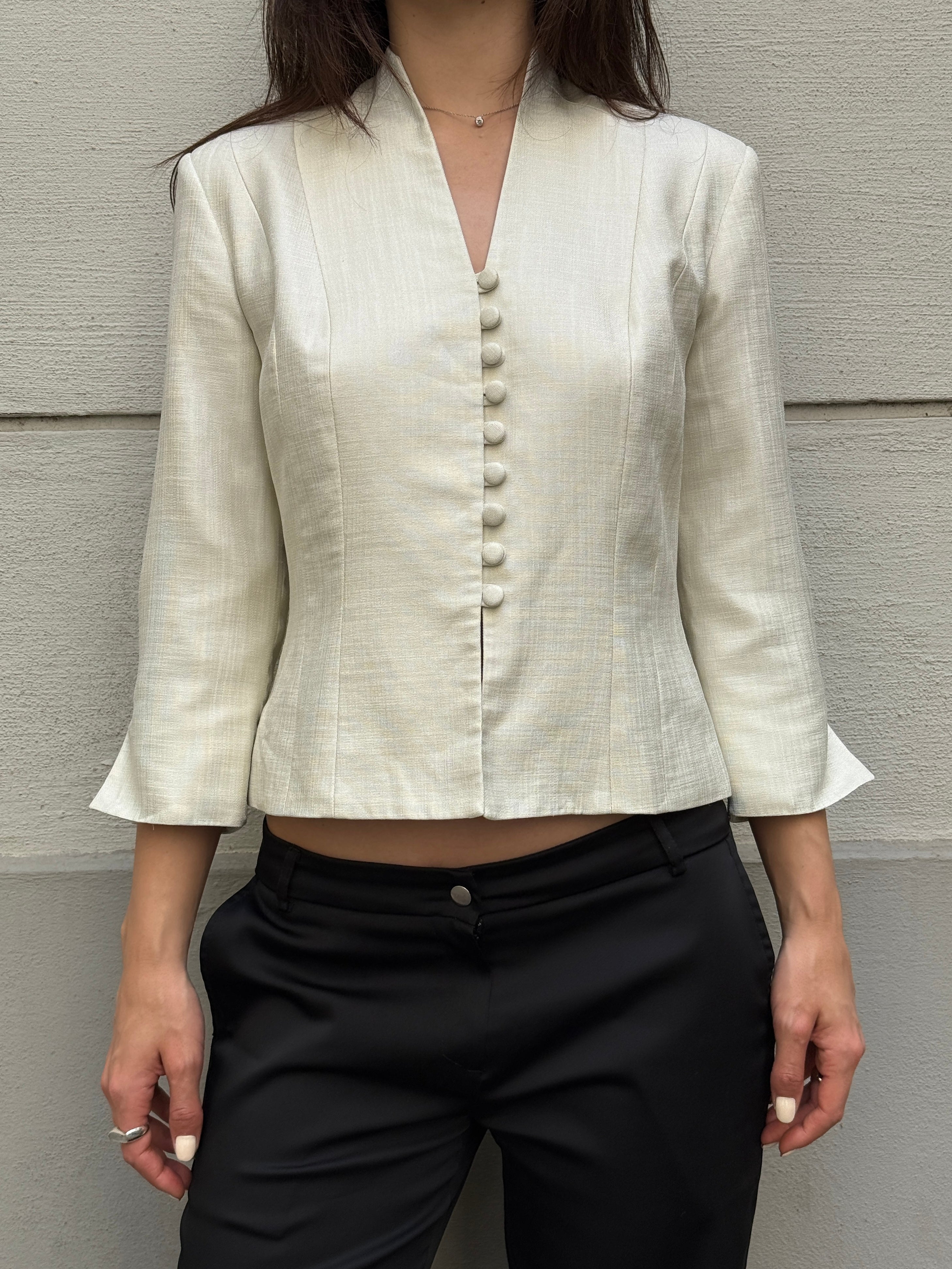 Vintage Cream Blazer Jacket S