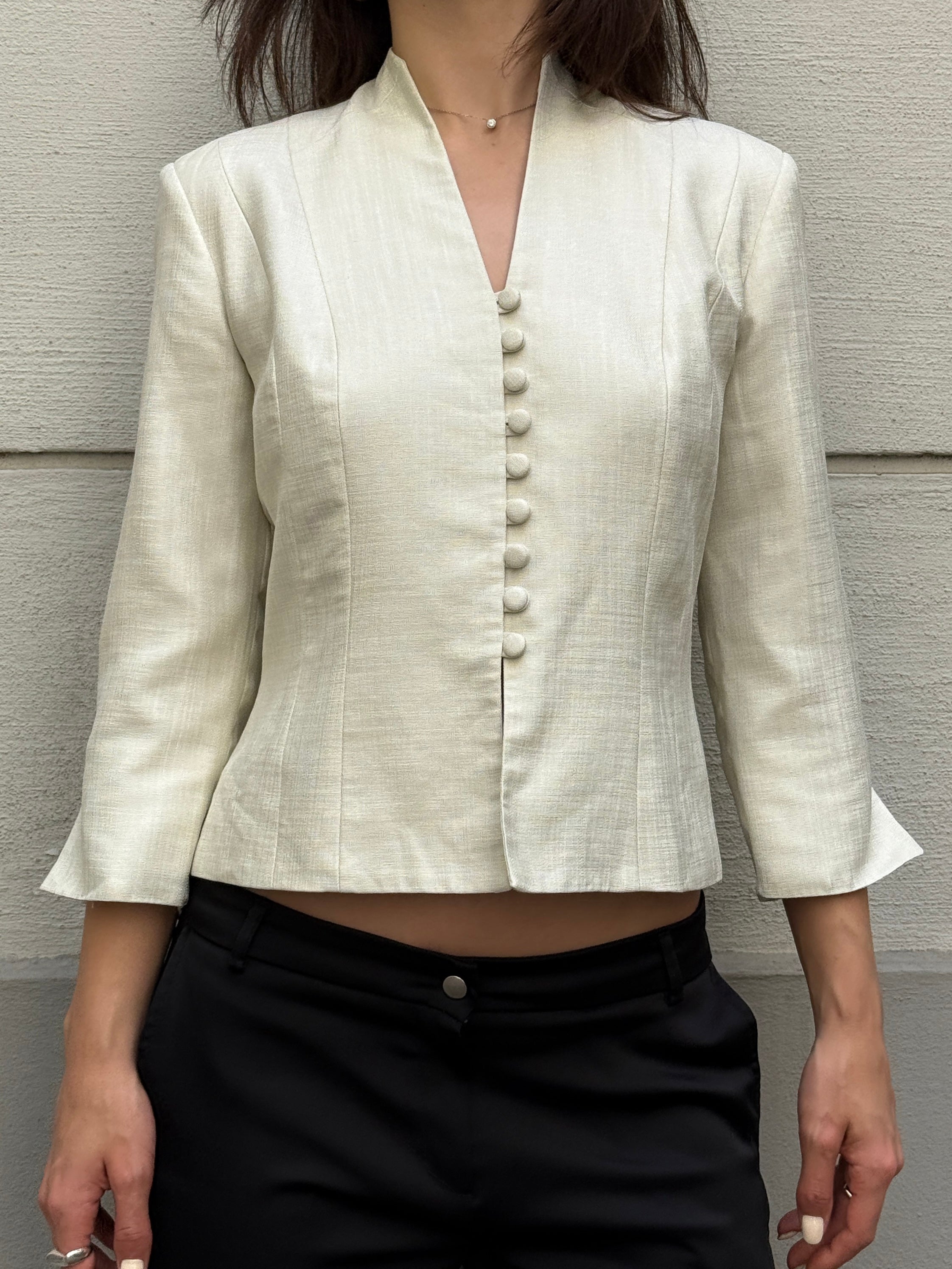 Vintage Cream Blazer Jacket S