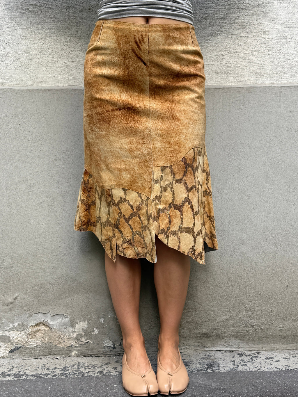 Vintage Y2K 100% Genuine Leather Avant Garde Skirt S