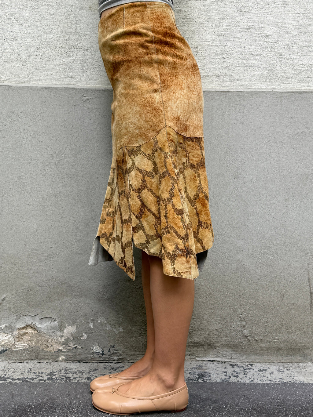 Vintage Y2K 100% Genuine Leather Avant Garde Skirt S