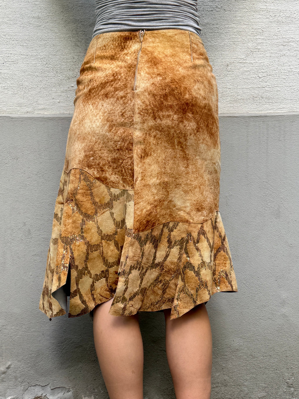 Vintage Y2K 100% Genuine Leather Avant Garde Skirt S
