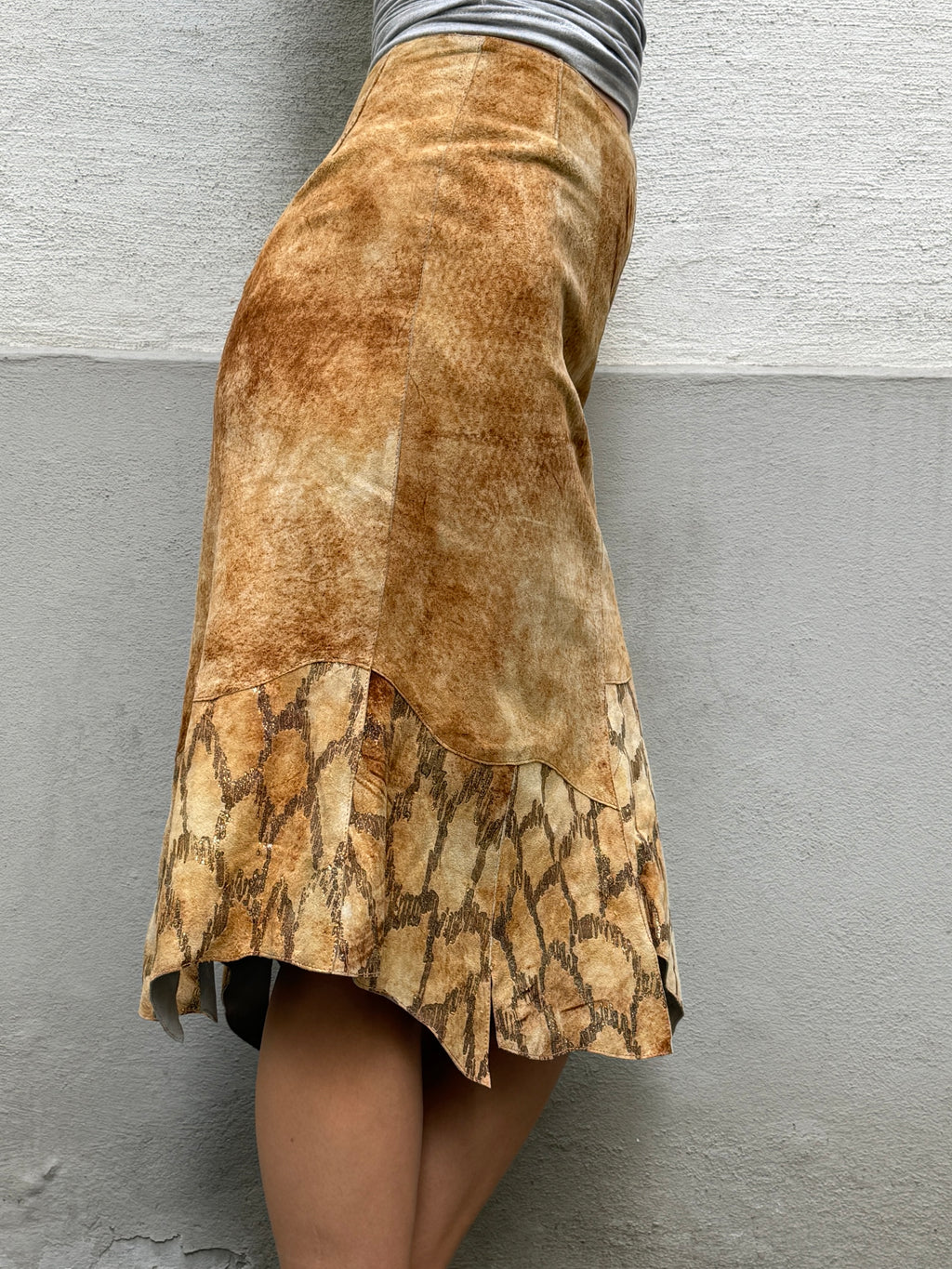 Vintage Y2K 100% Genuine Leather Avant Garde Skirt S
