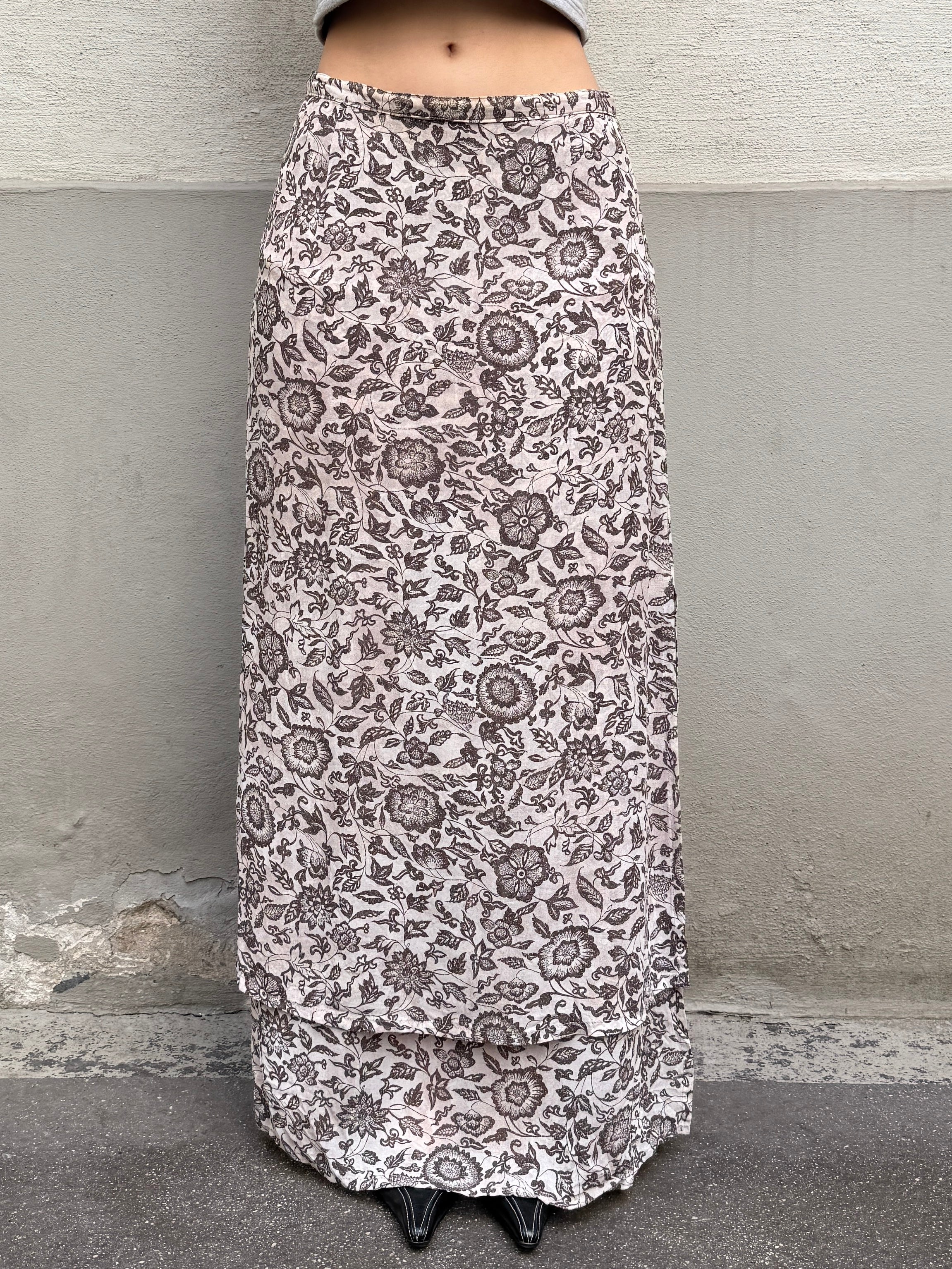 Vintage 100% Viscose Maxi Skirt S