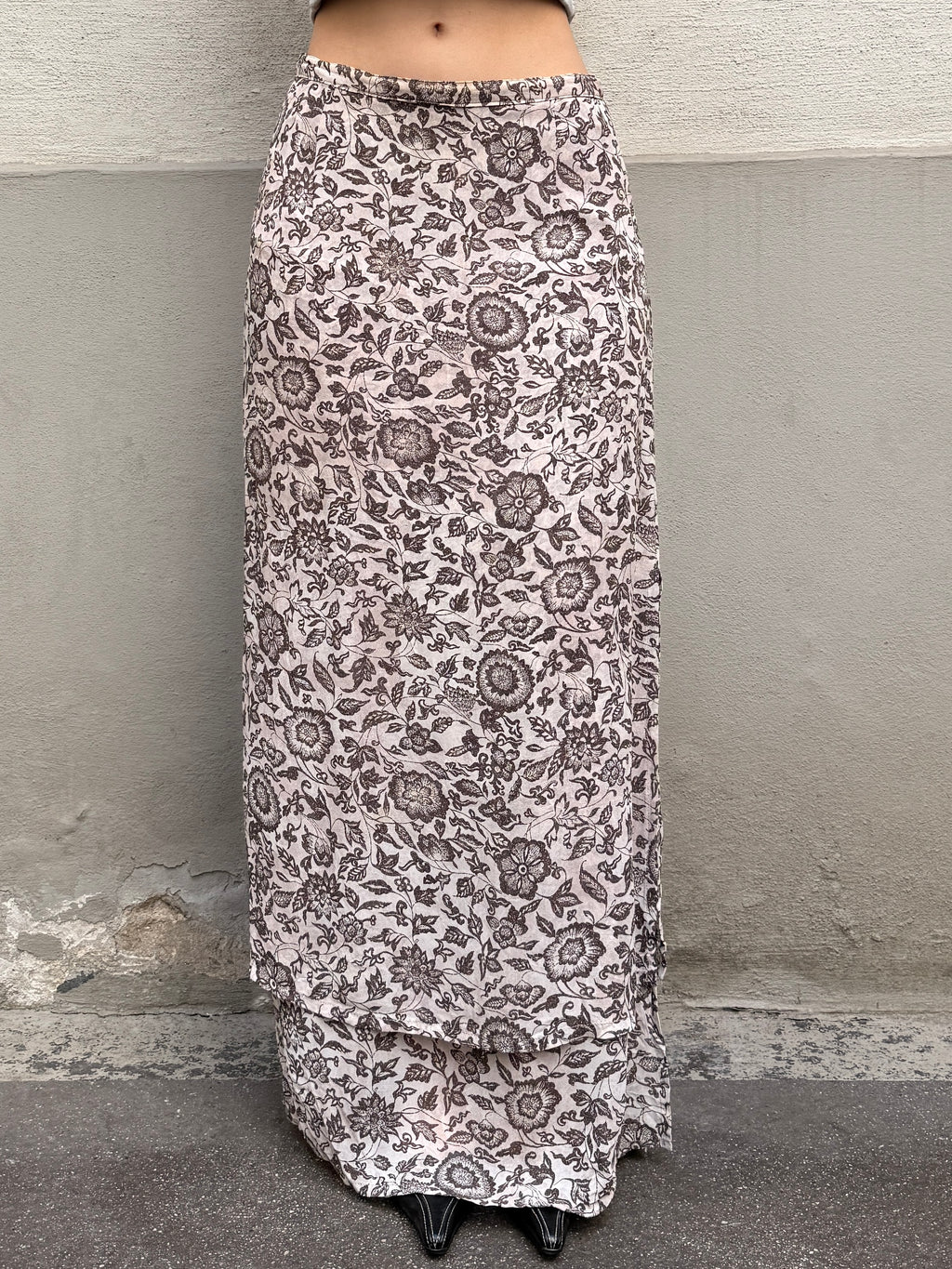 Vintage 100% Viscose Maxi Skirt S