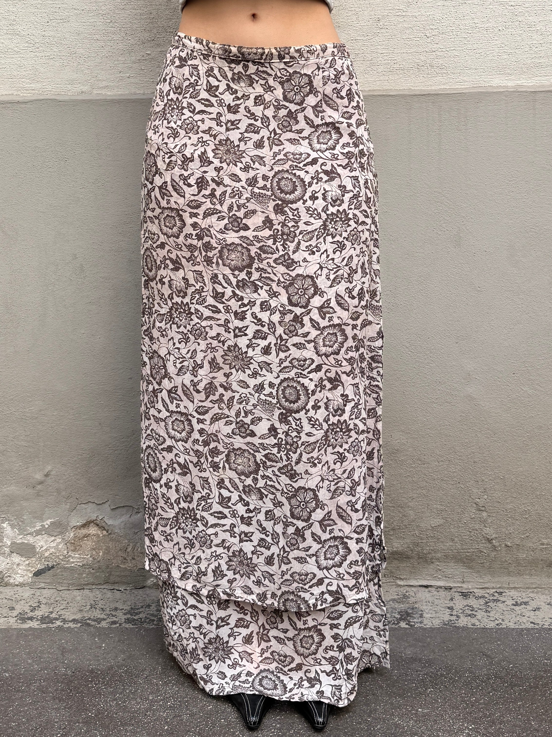 Vintage 100% Viscose Maxi Skirt S