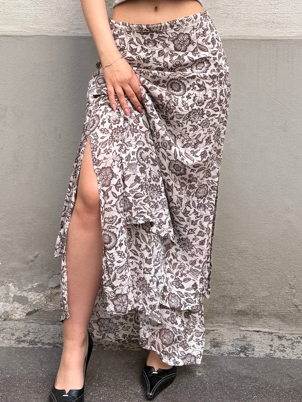 Vintage 100% Viscose Maxi Skirt S
