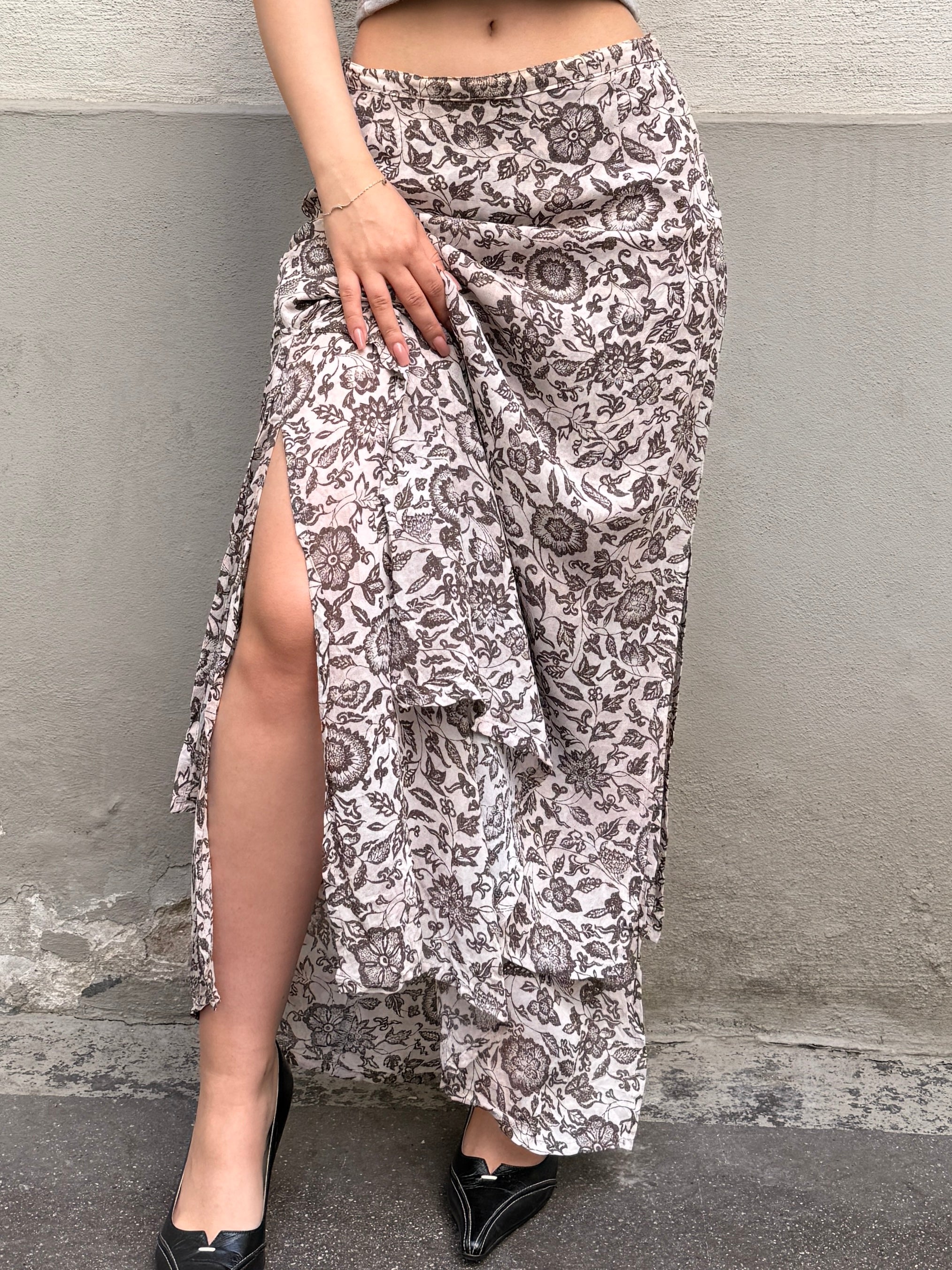 Vintage 100% Viscose Maxi Skirt S