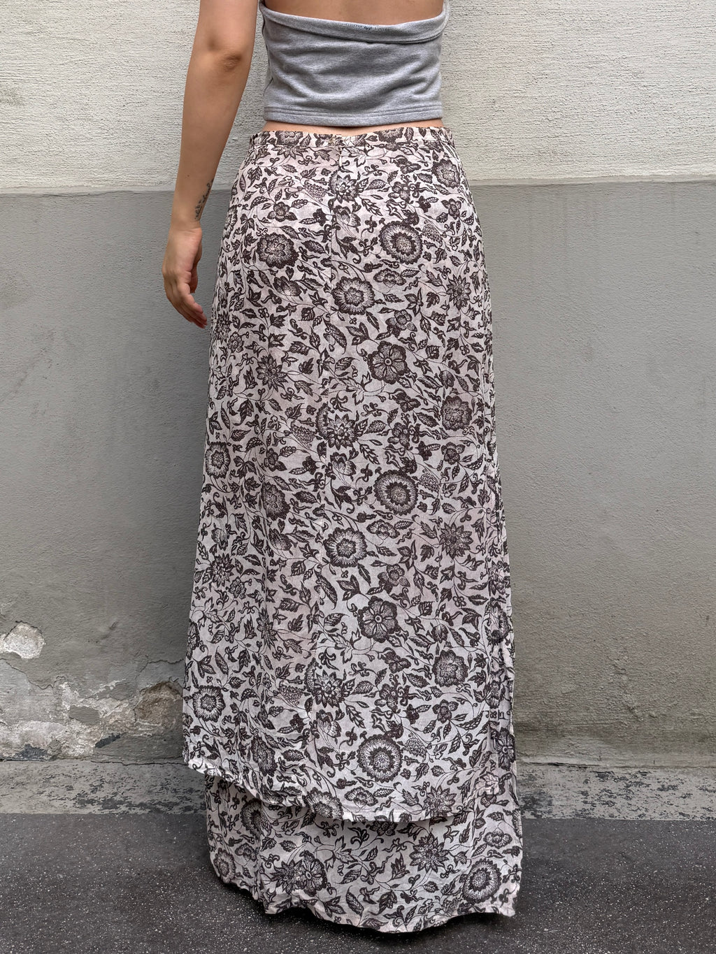 Vintage 100% Viscose Maxi Skirt S