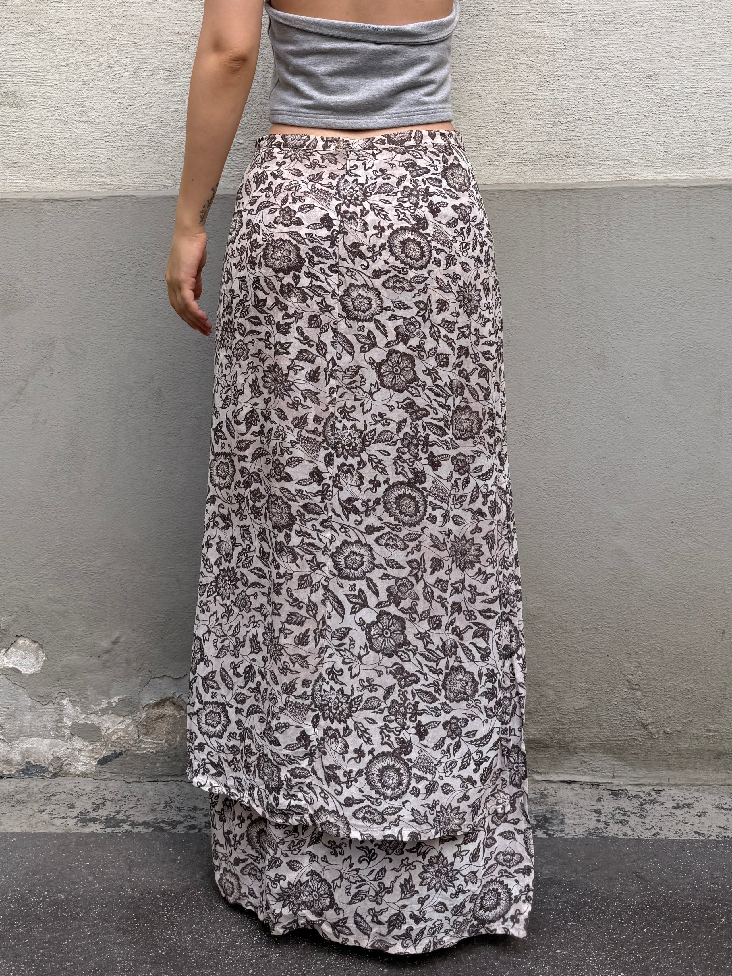 Vintage 100% Viscose Maxi Skirt S