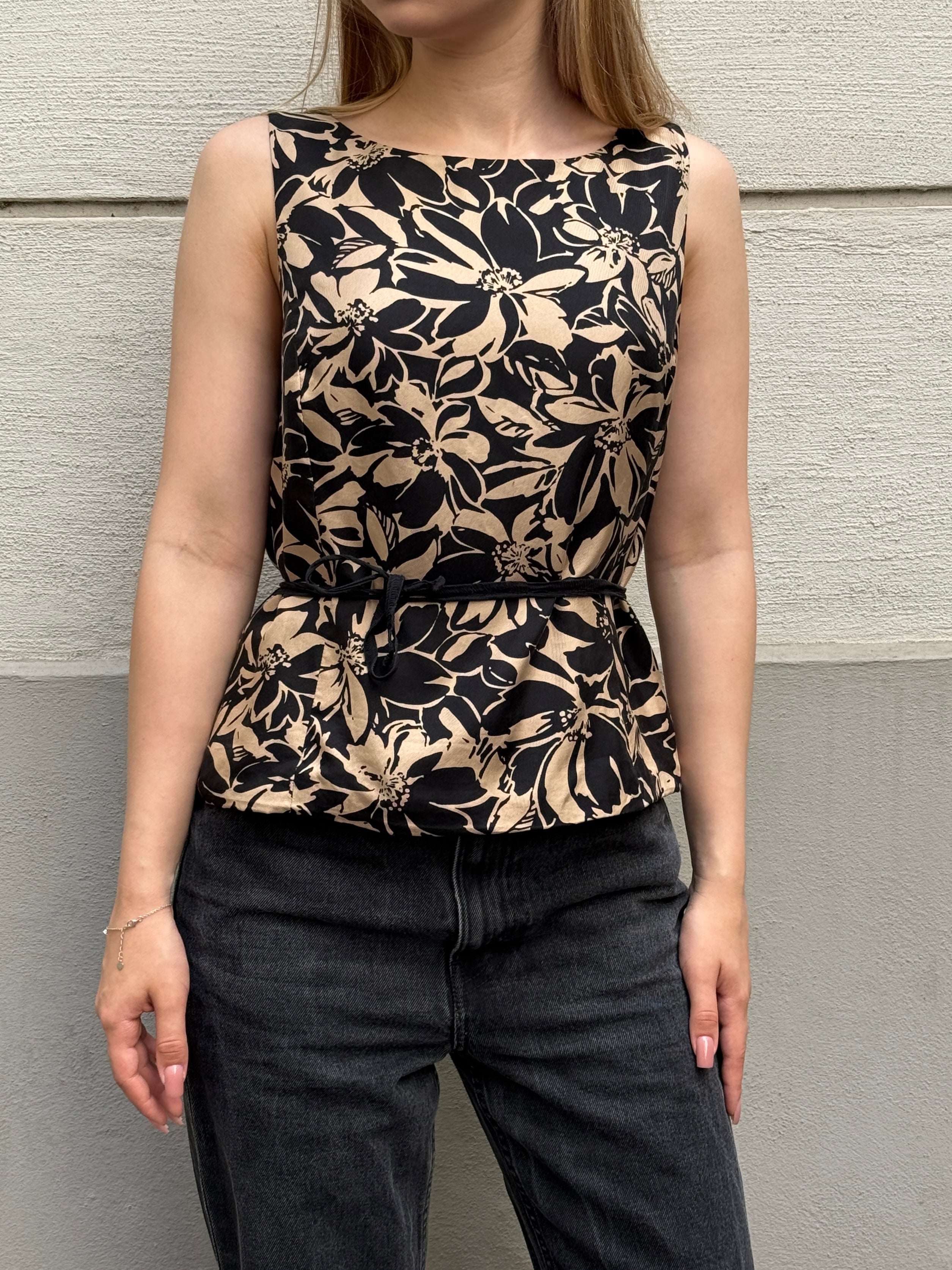Vintage 100% Silk Printed Blouse