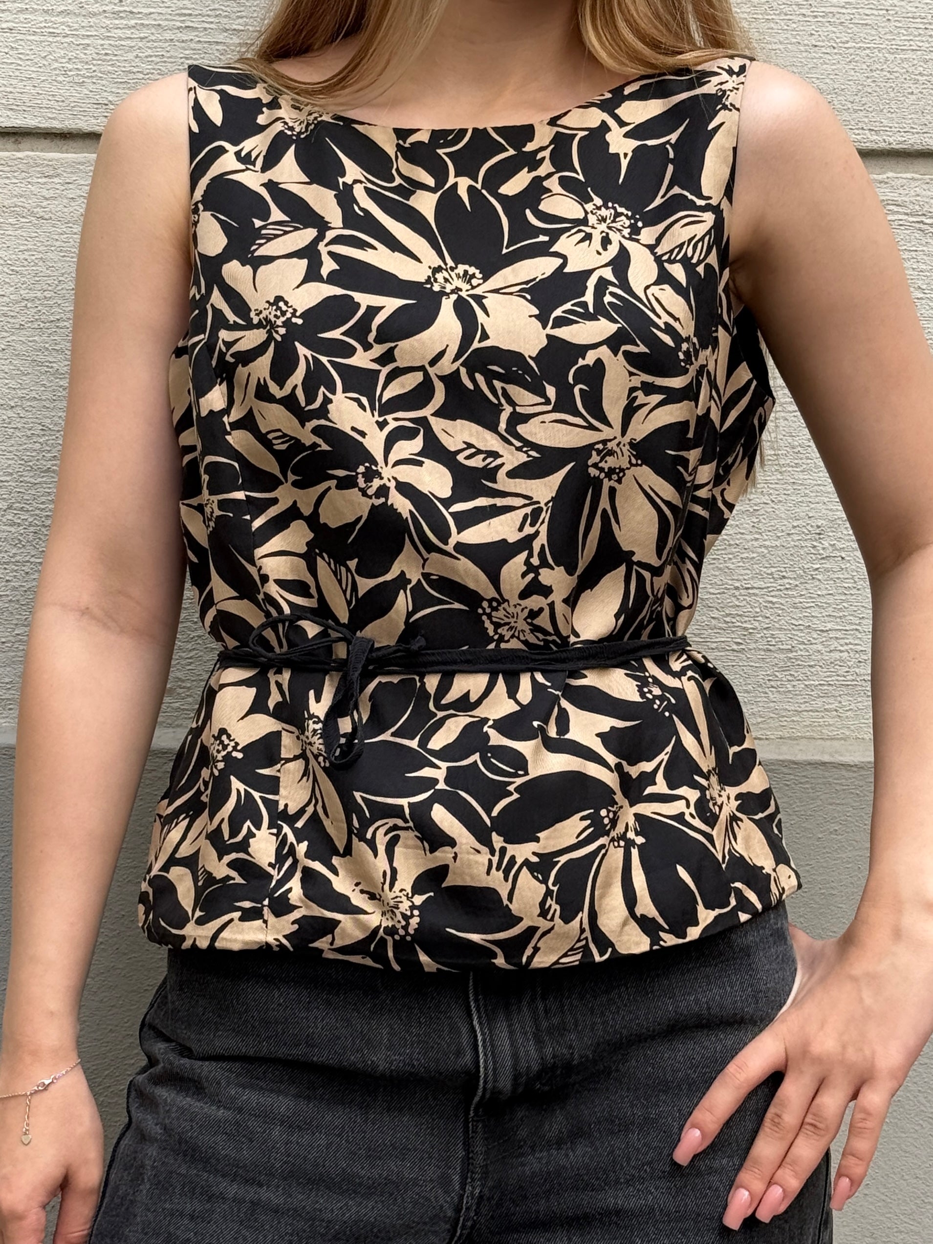 Vintage 100% Silk Printed Blouse