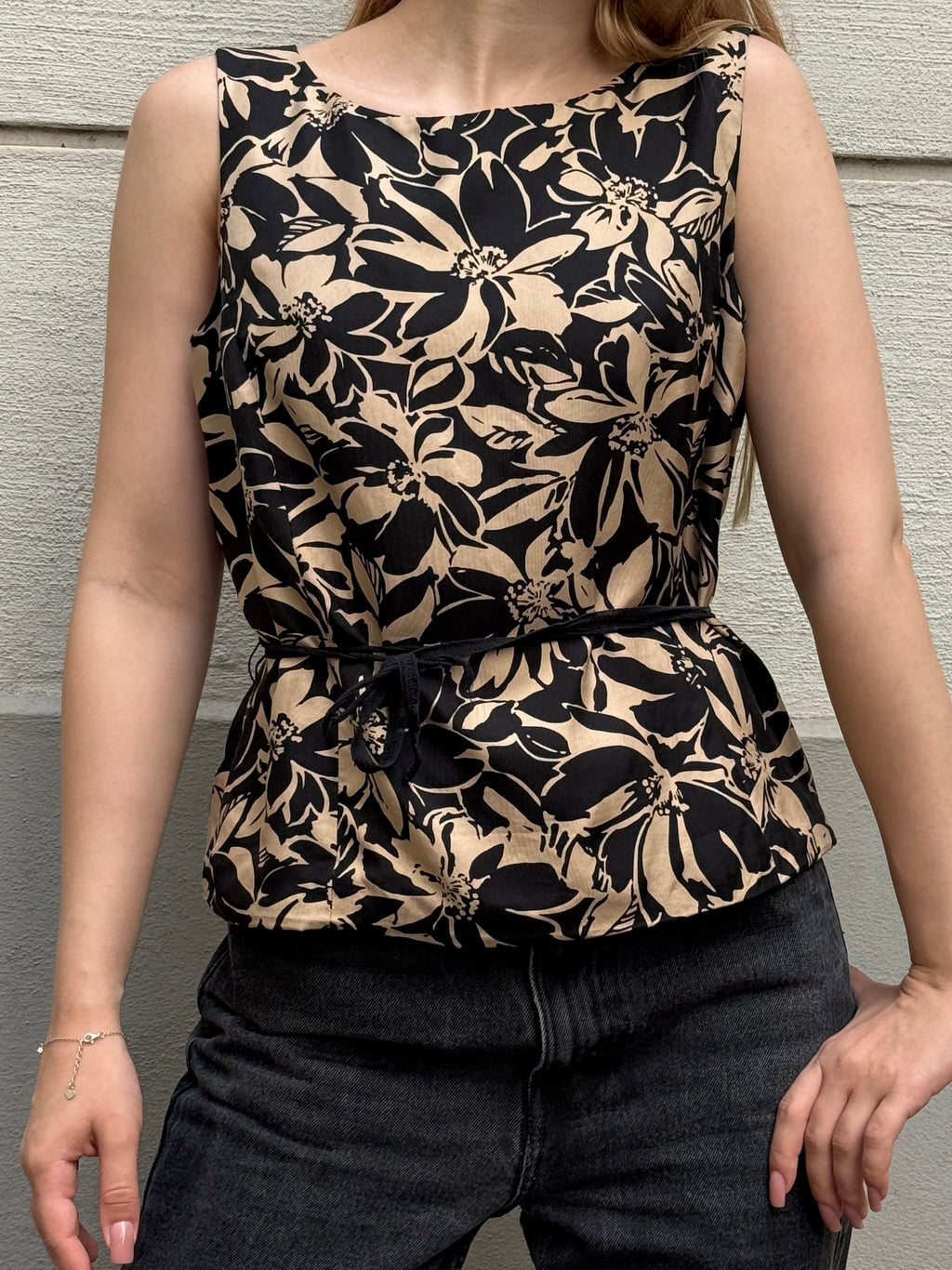Vintage 100% Silk Printed Blouse