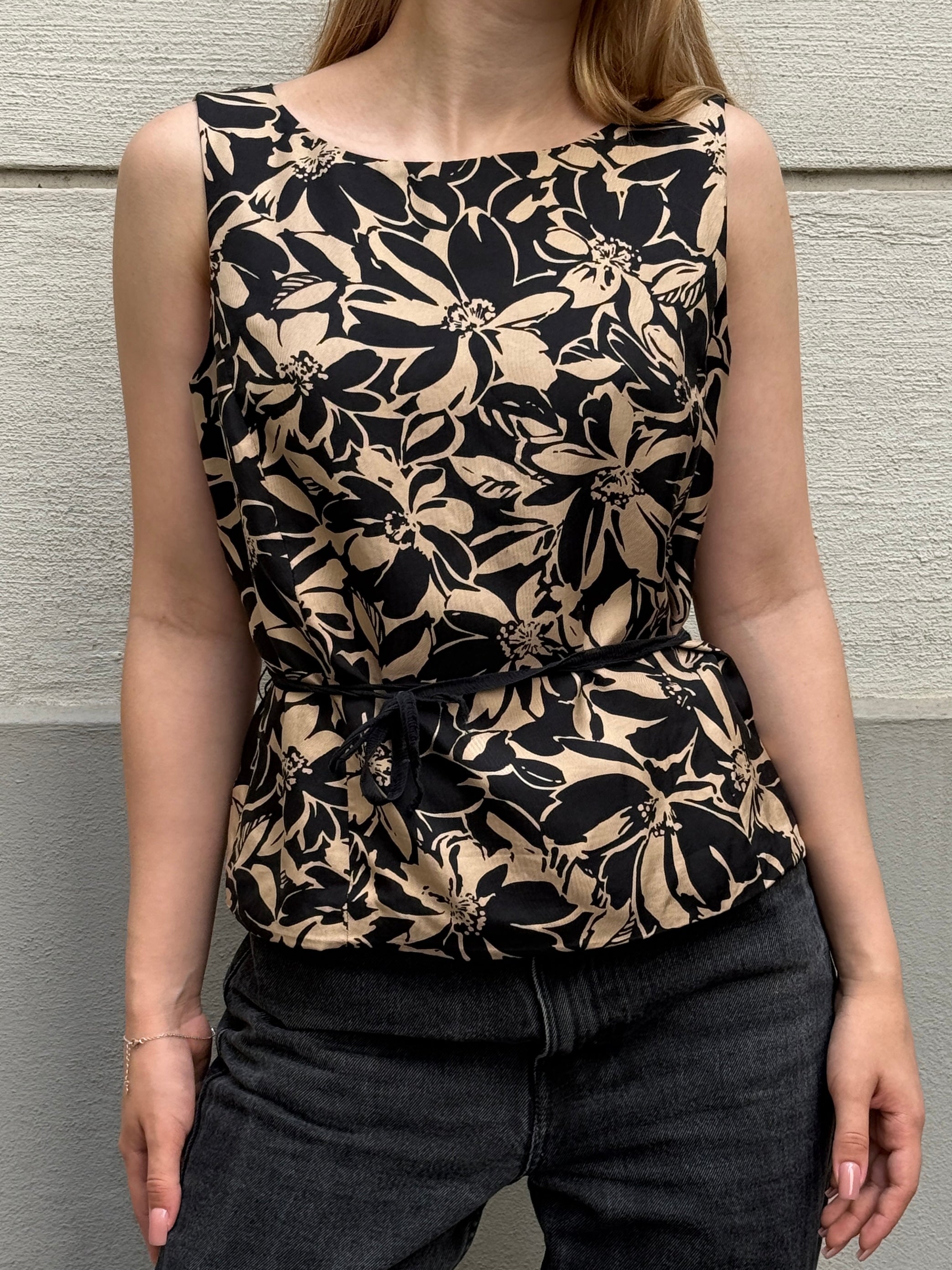 Vintage 100% Silk Printed Blouse