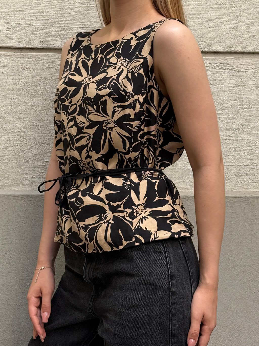 Vintage 100% Silk Printed Blouse