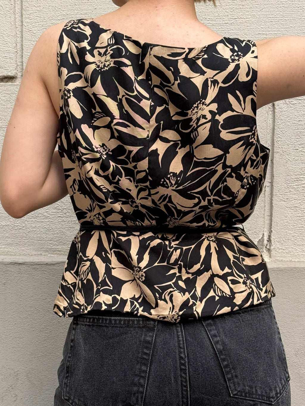 Vintage 100% Silk Printed Blouse