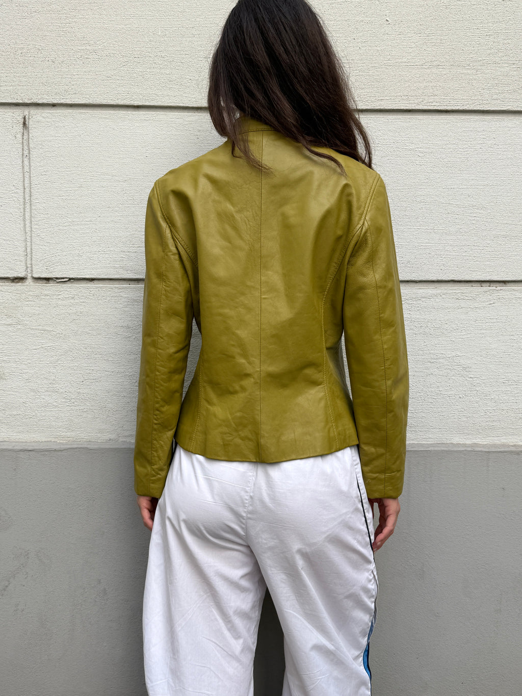 Vintage Olive Green 100% Genuine Leather Jacket M/L