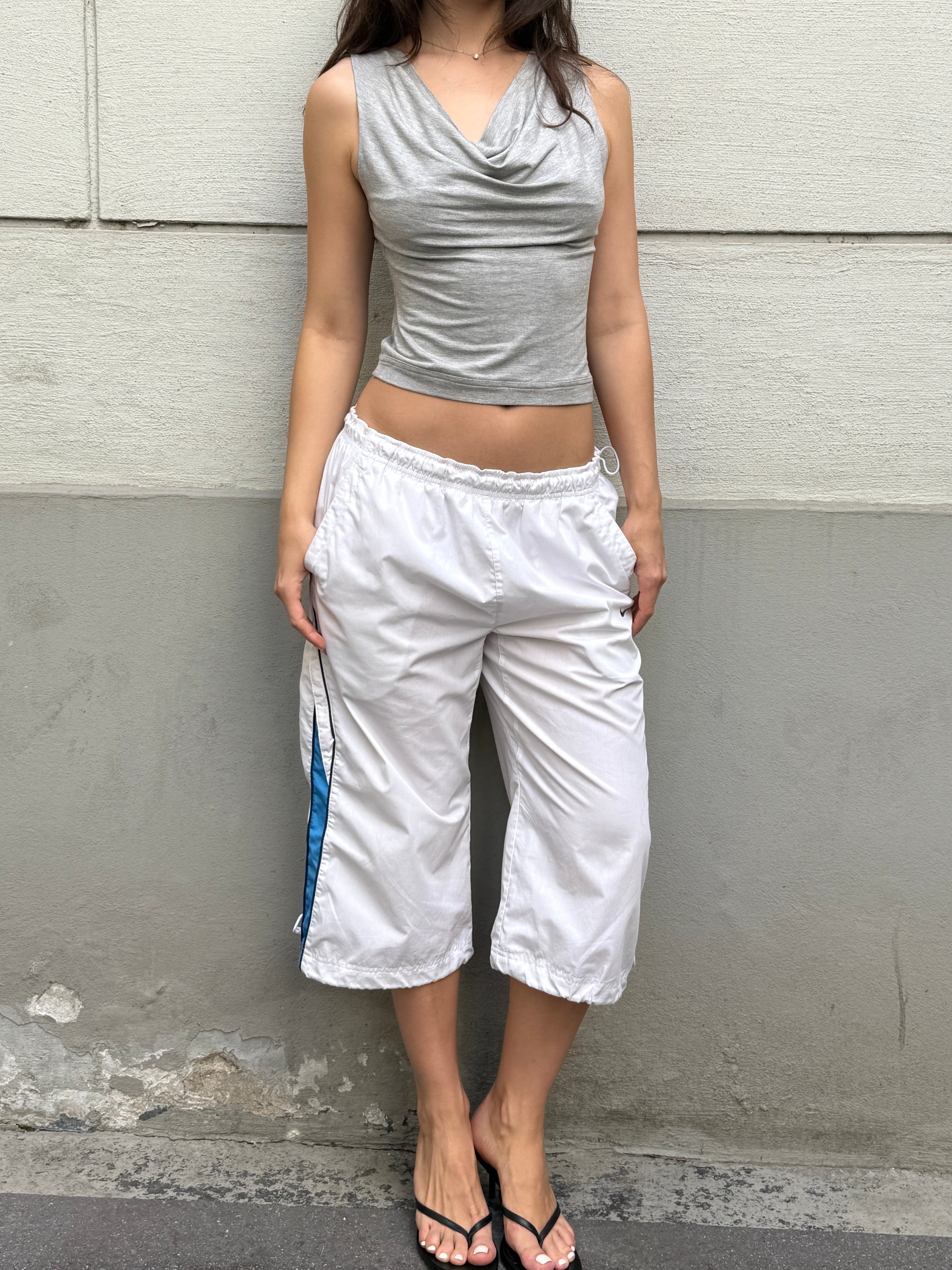 Vintage Nike White Capri Trousers M