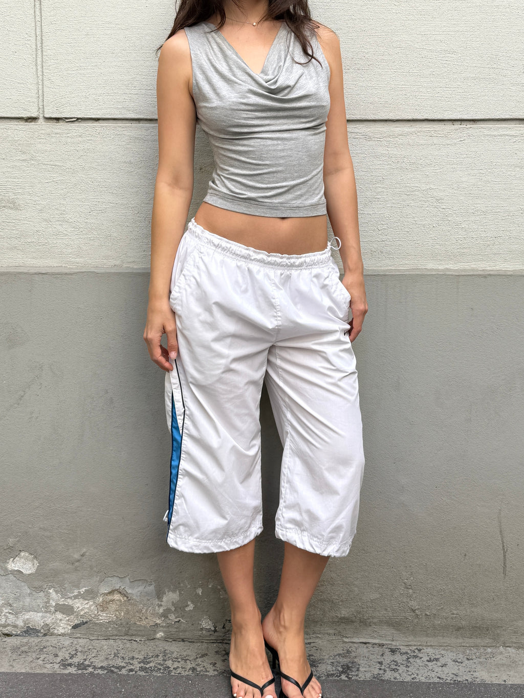 Vintage Nike White Capri Trousers M