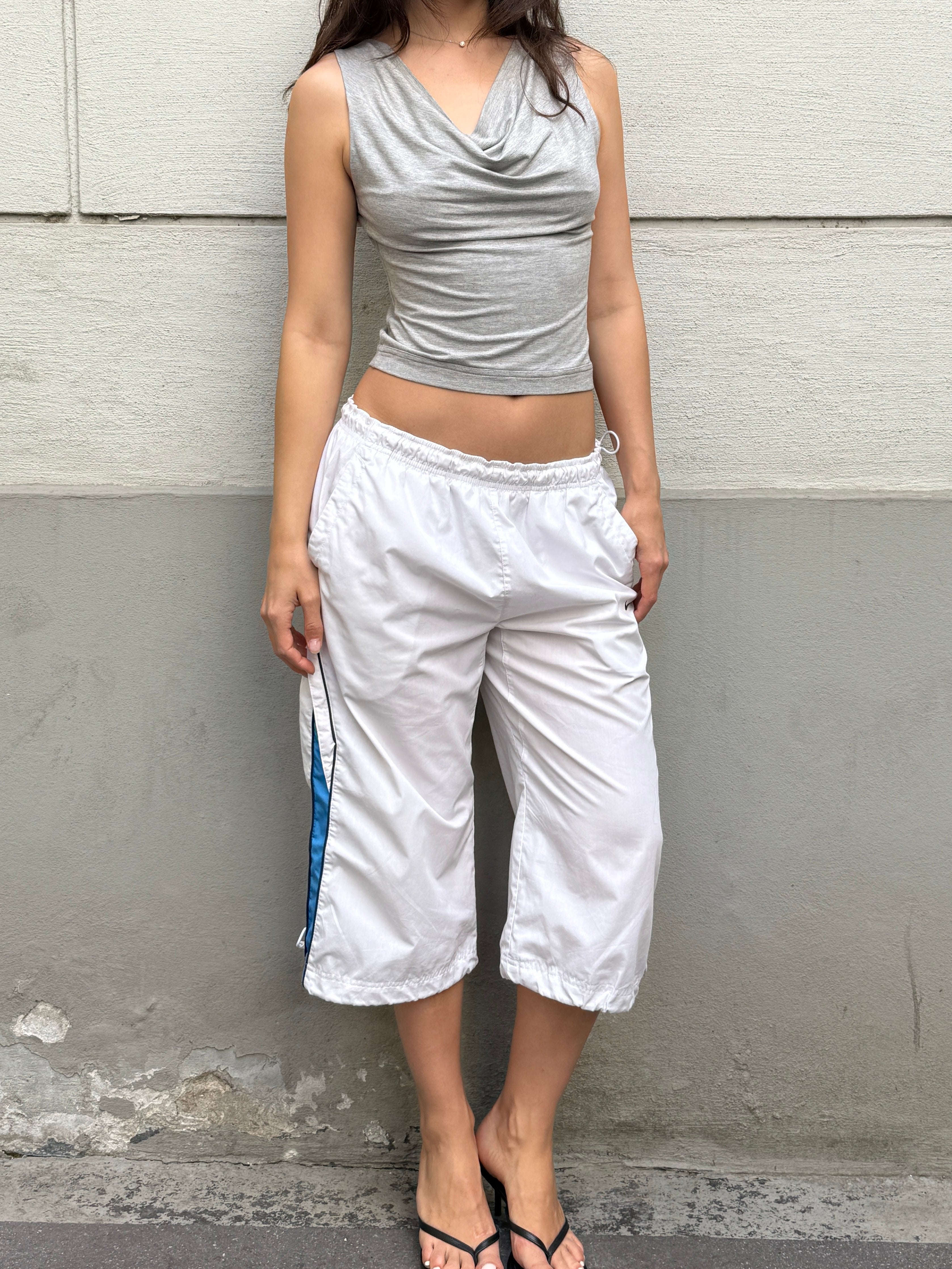 Vintage Nike White Capri Trousers M