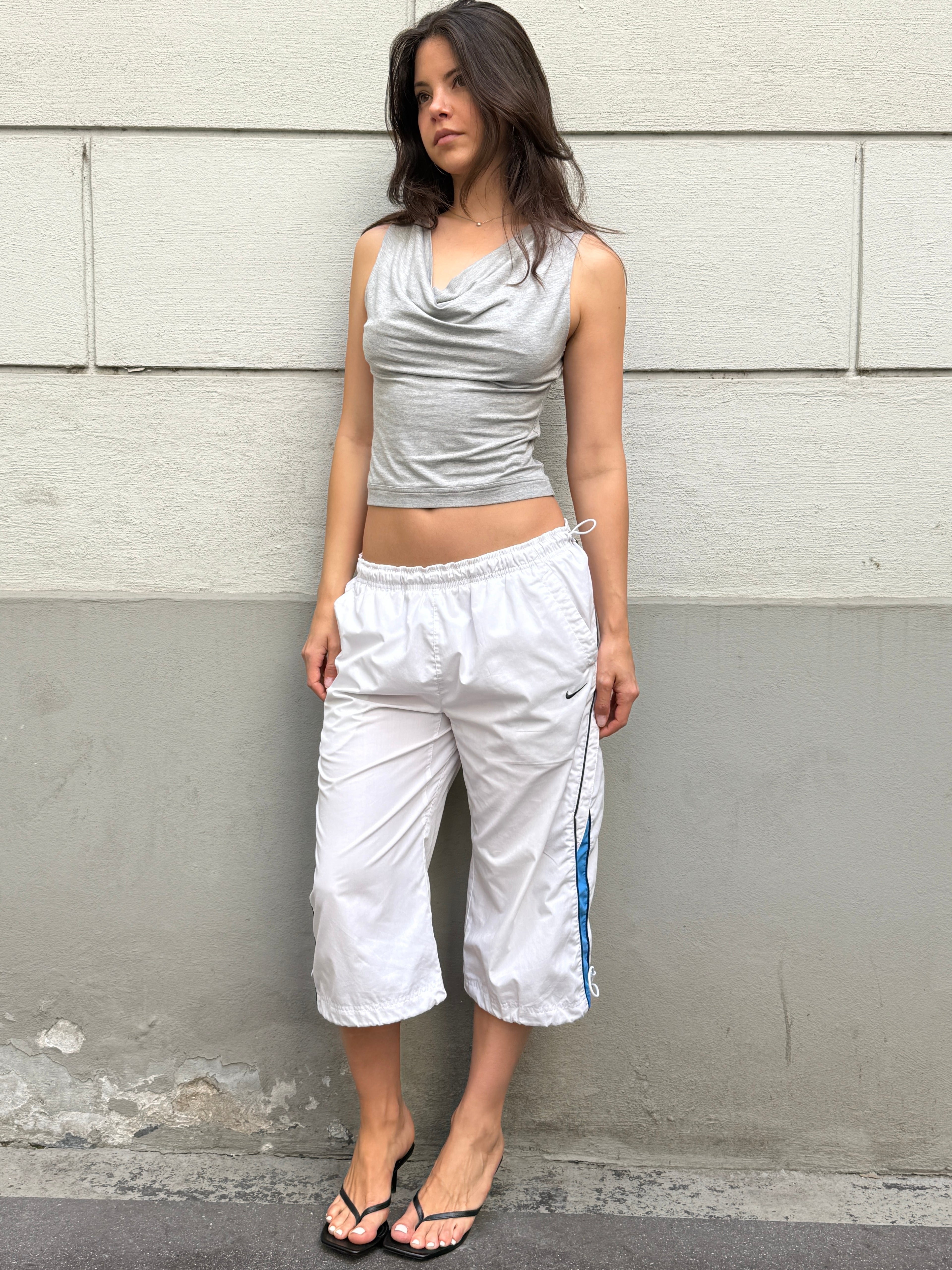 Vintage Nike White Capri Trousers M