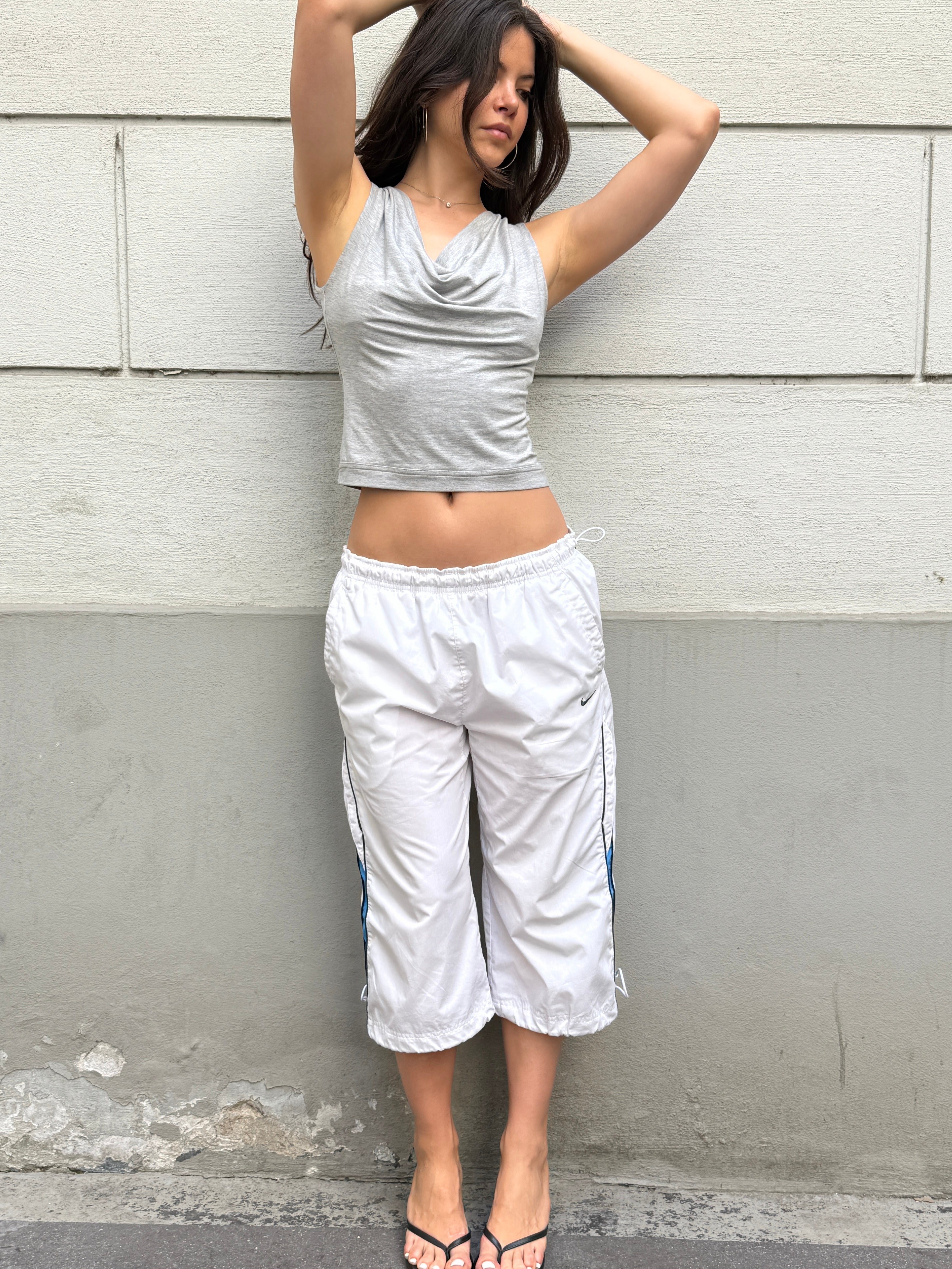 Vintage Nike White Capri Trousers M