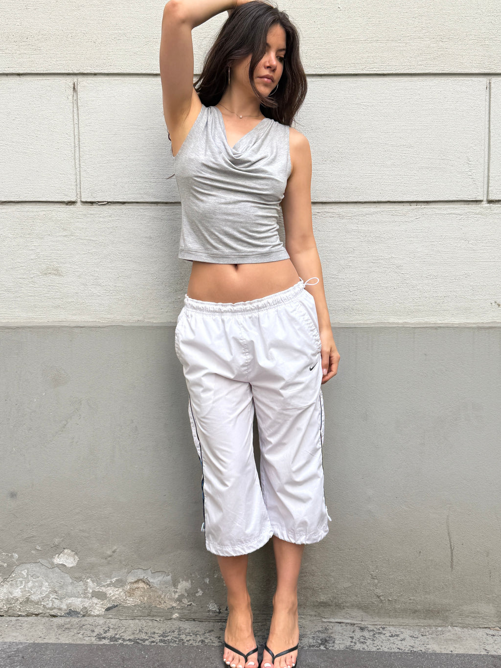 Vintage Nike White Capri Trousers M