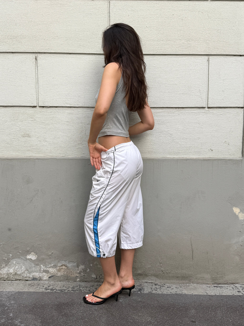 Vintage Nike White Capri Trousers M