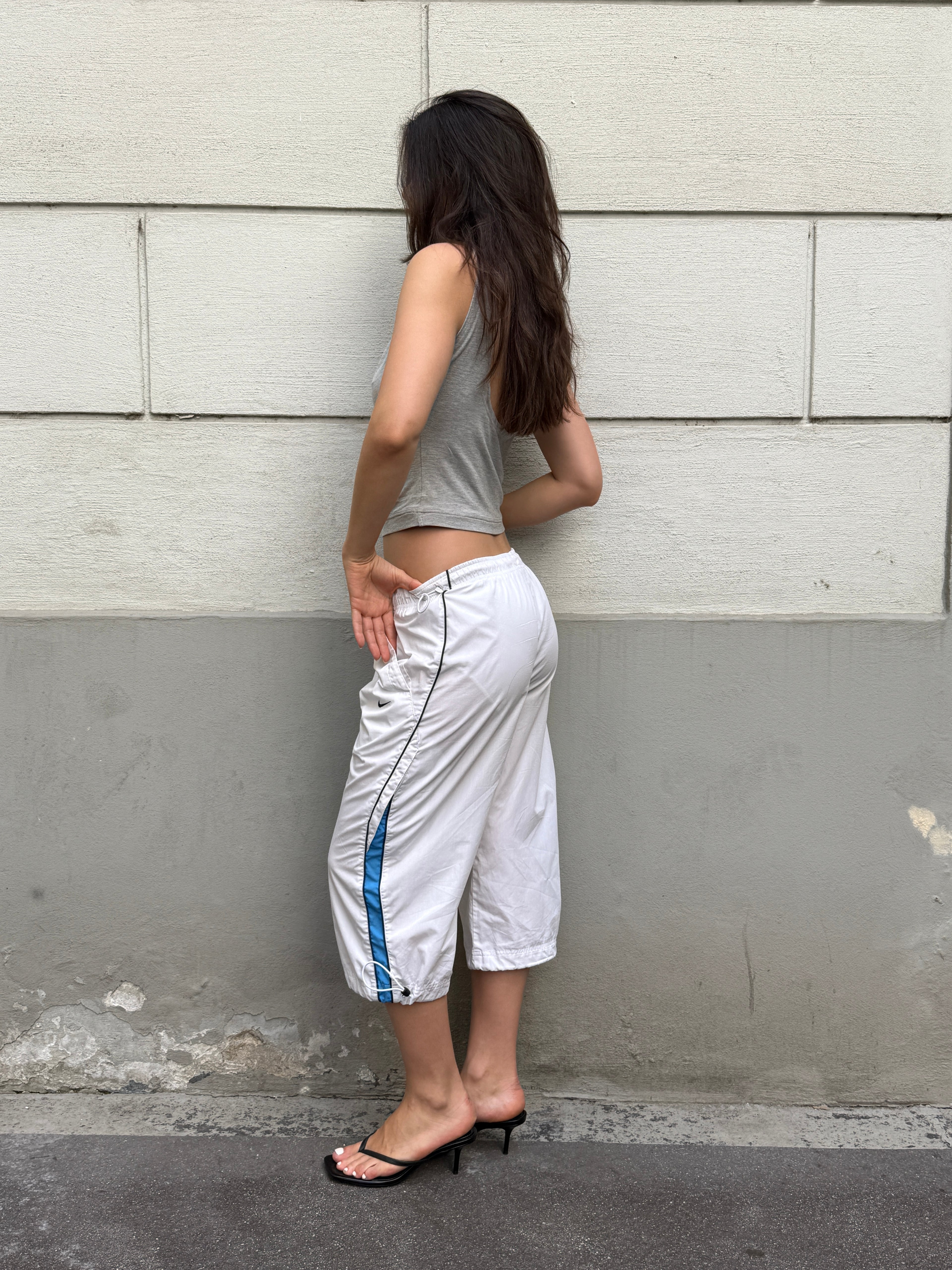 Vintage Nike White Capri Trousers M