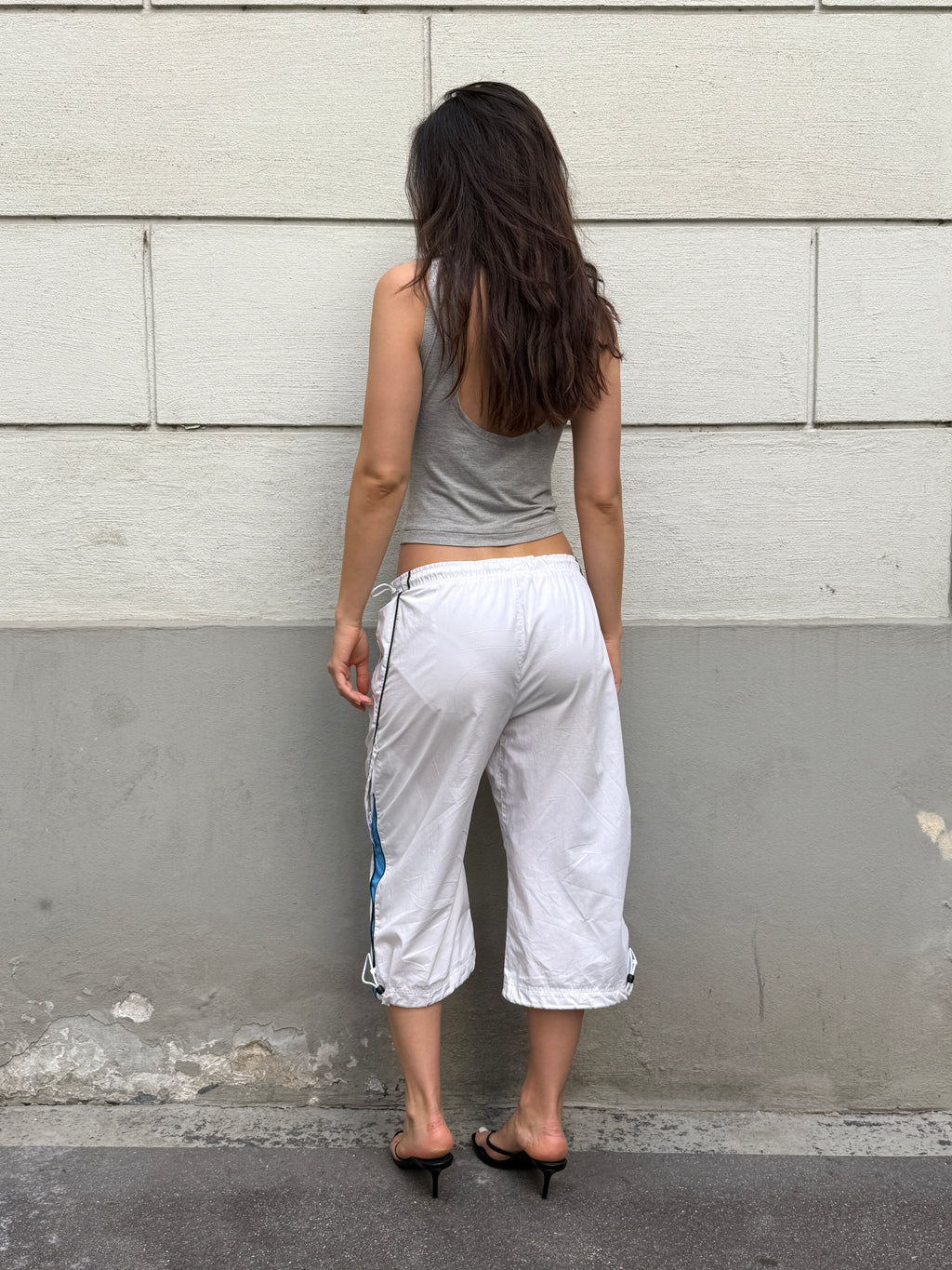 Vintage Nike White Capri Trousers M