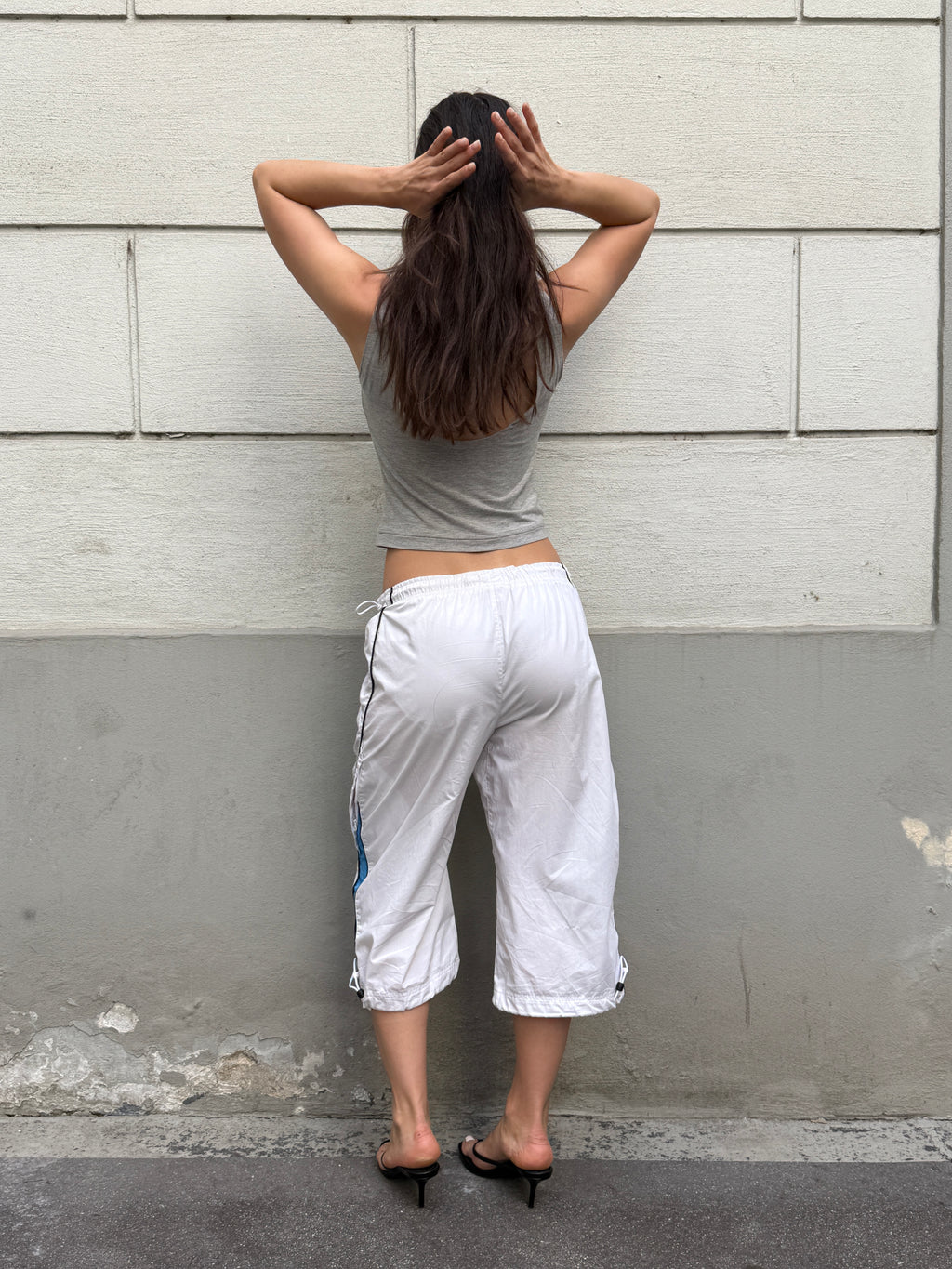 Vintage Nike White Capri Trousers M
