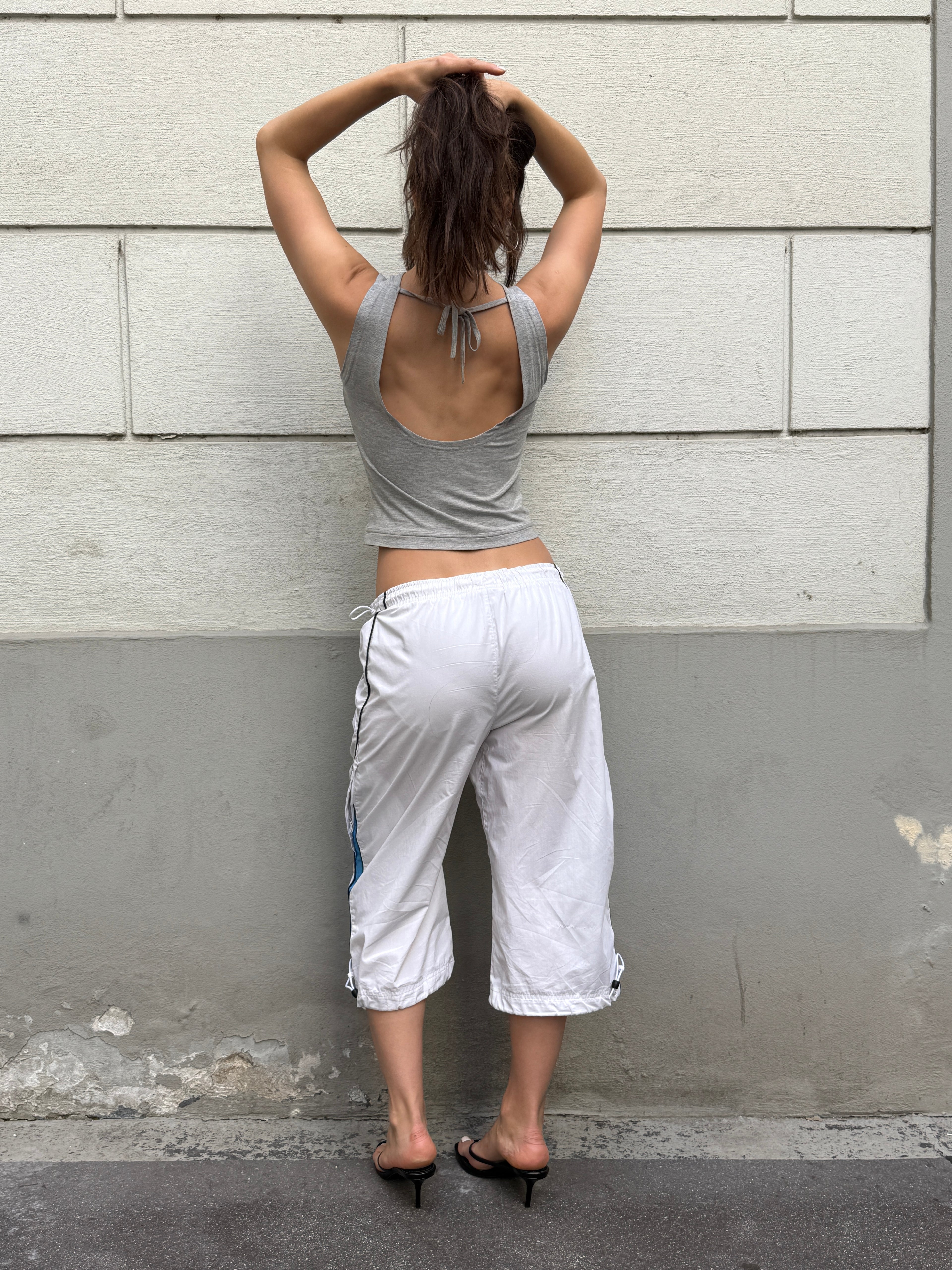 Vintage Nike White Capri Trousers M