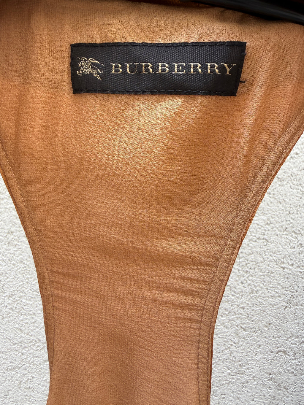 Burberry 100% Silk Congac Copper Wrap Dress M