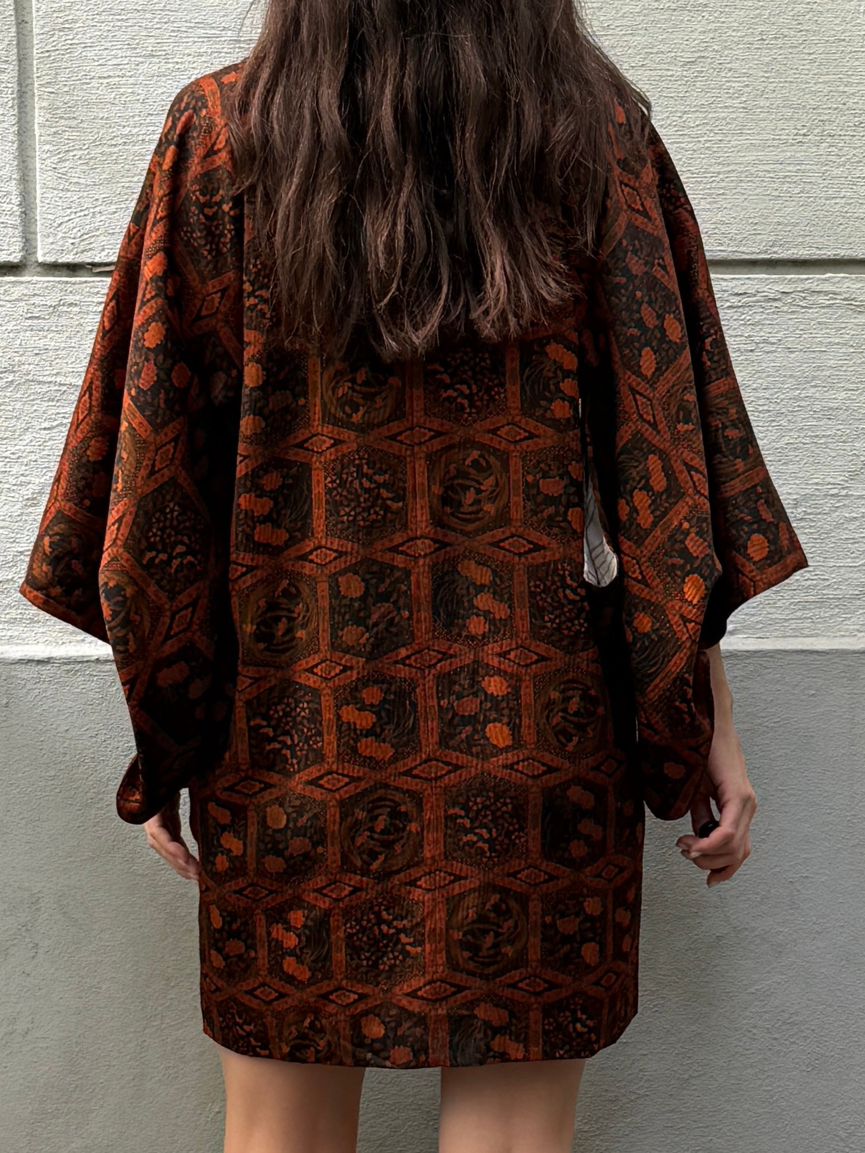 Vintage Authentic Red Japanese Kimono Dress