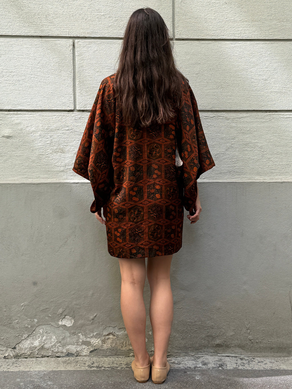 Vintage Authentic Red Japanese Kimono Dress